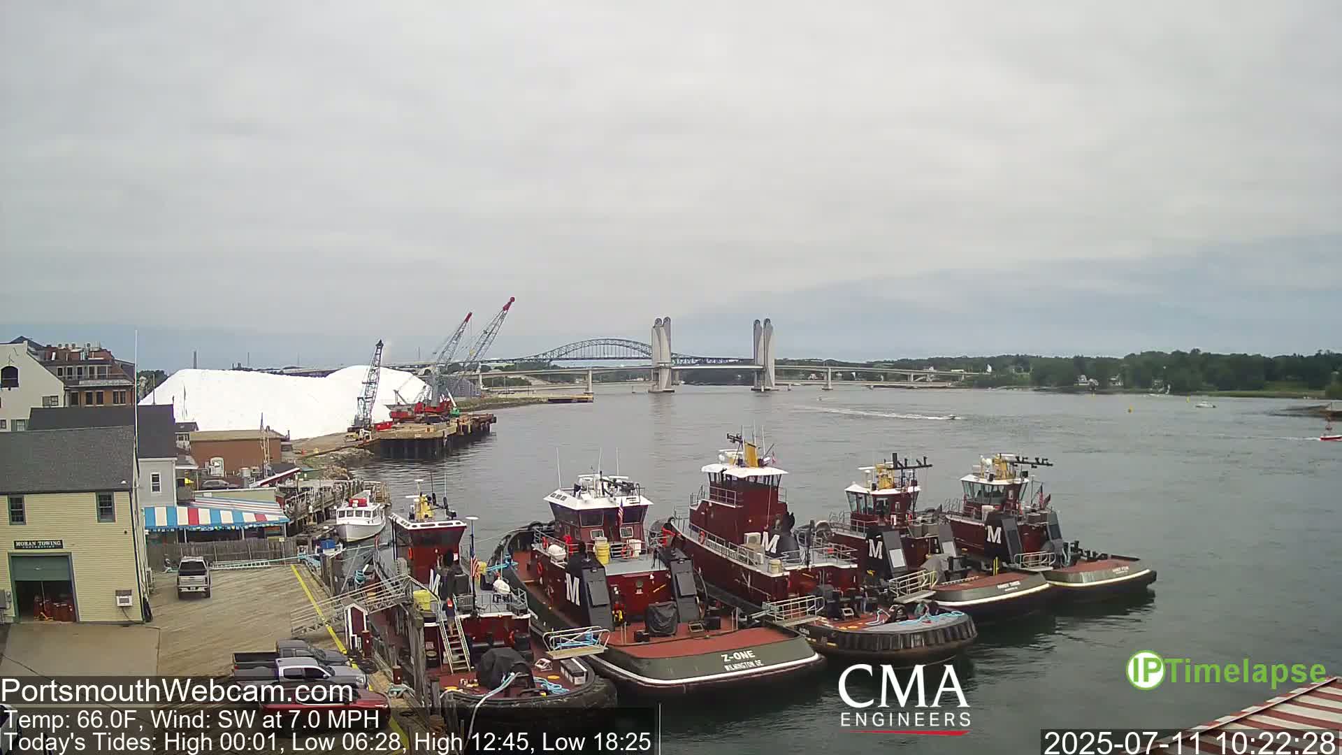 Old Harbor Tugboats & Shipping Live Cam -  Portsmouth, New Hampshire, USA