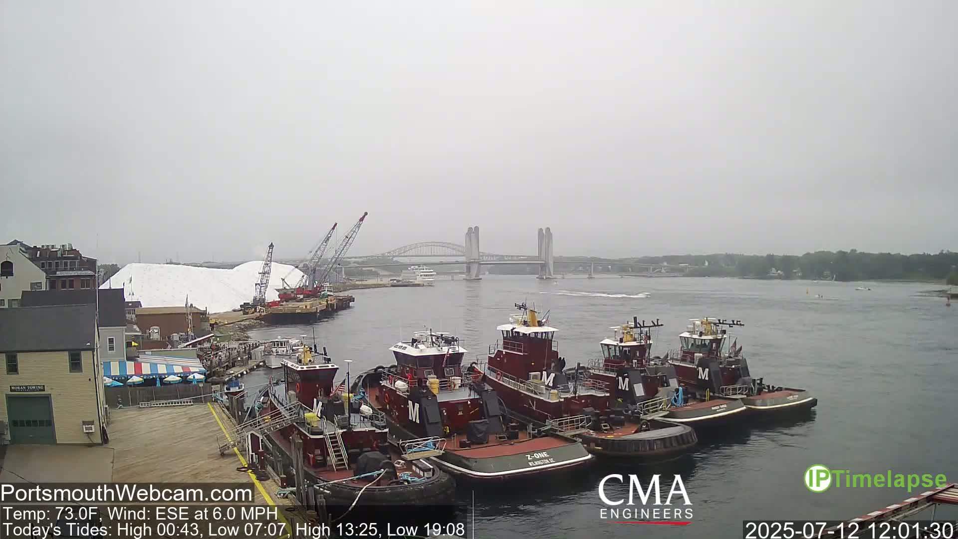 Old Harbor Tugboats & Shipping Live Cam -  Portsmouth, New Hampshire, USA