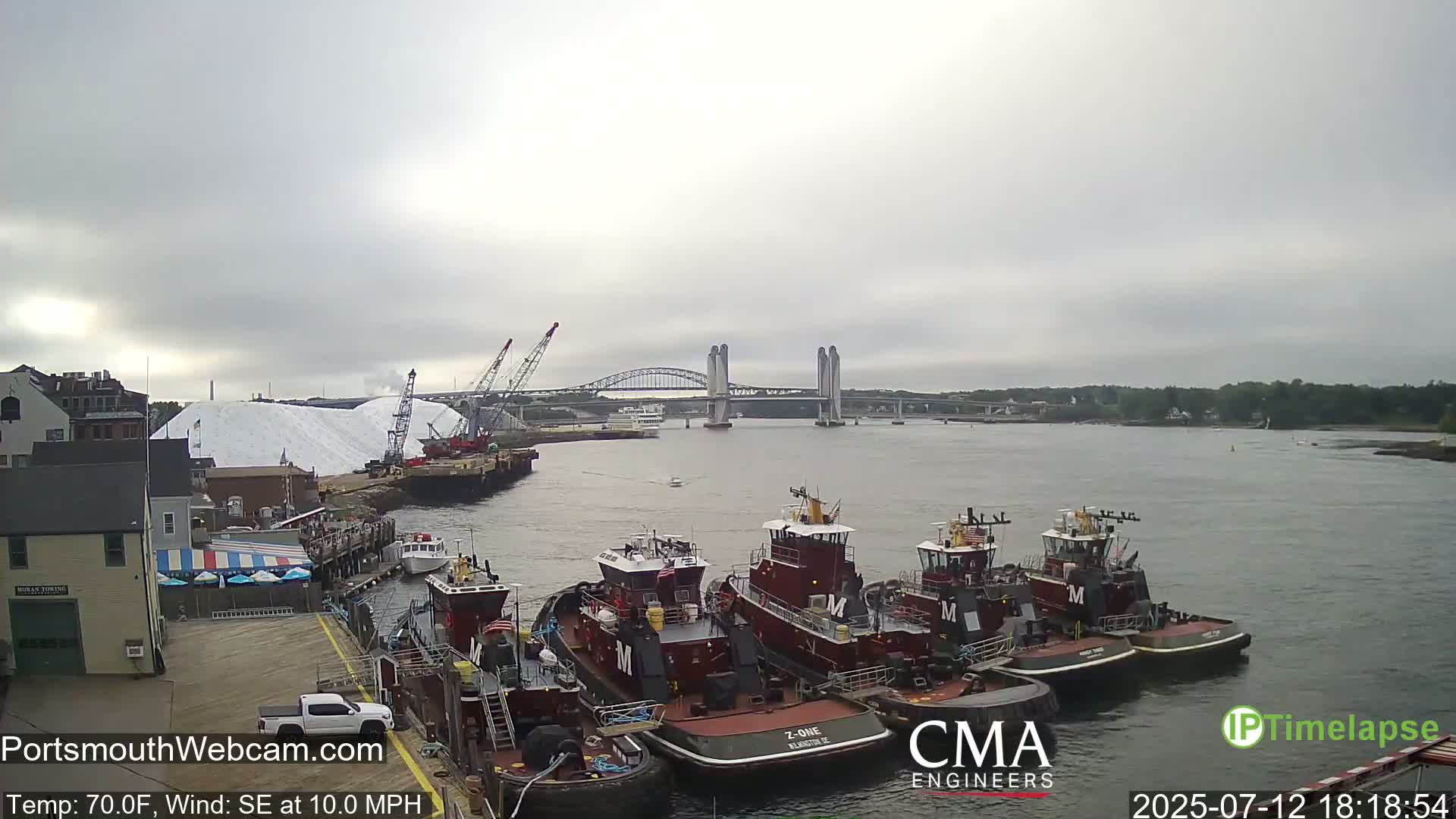 Old Harbor Tugboats & Shipping Live Cam -  Portsmouth, New Hampshire, USA