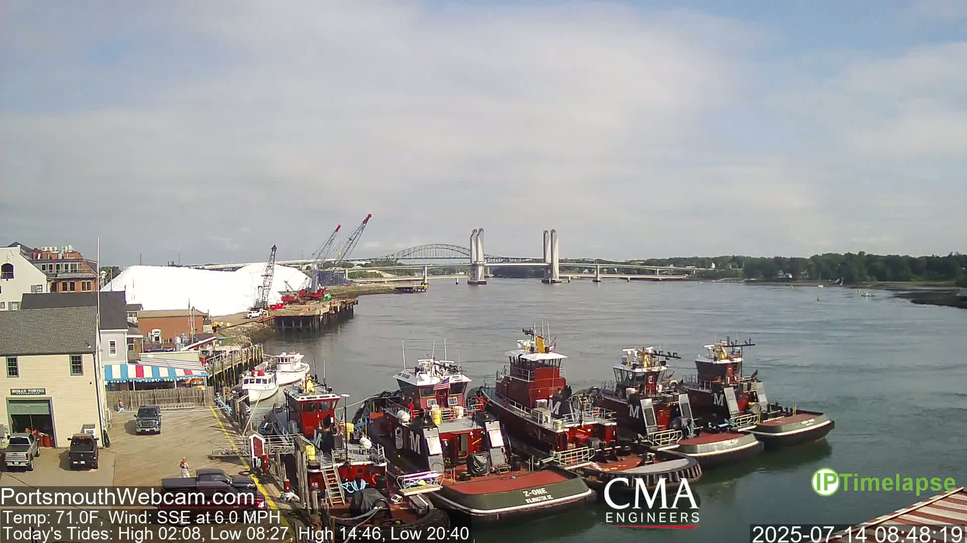 Old Harbor Tugboats & Shipping Live Cam -  Portsmouth, New Hampshire, USA