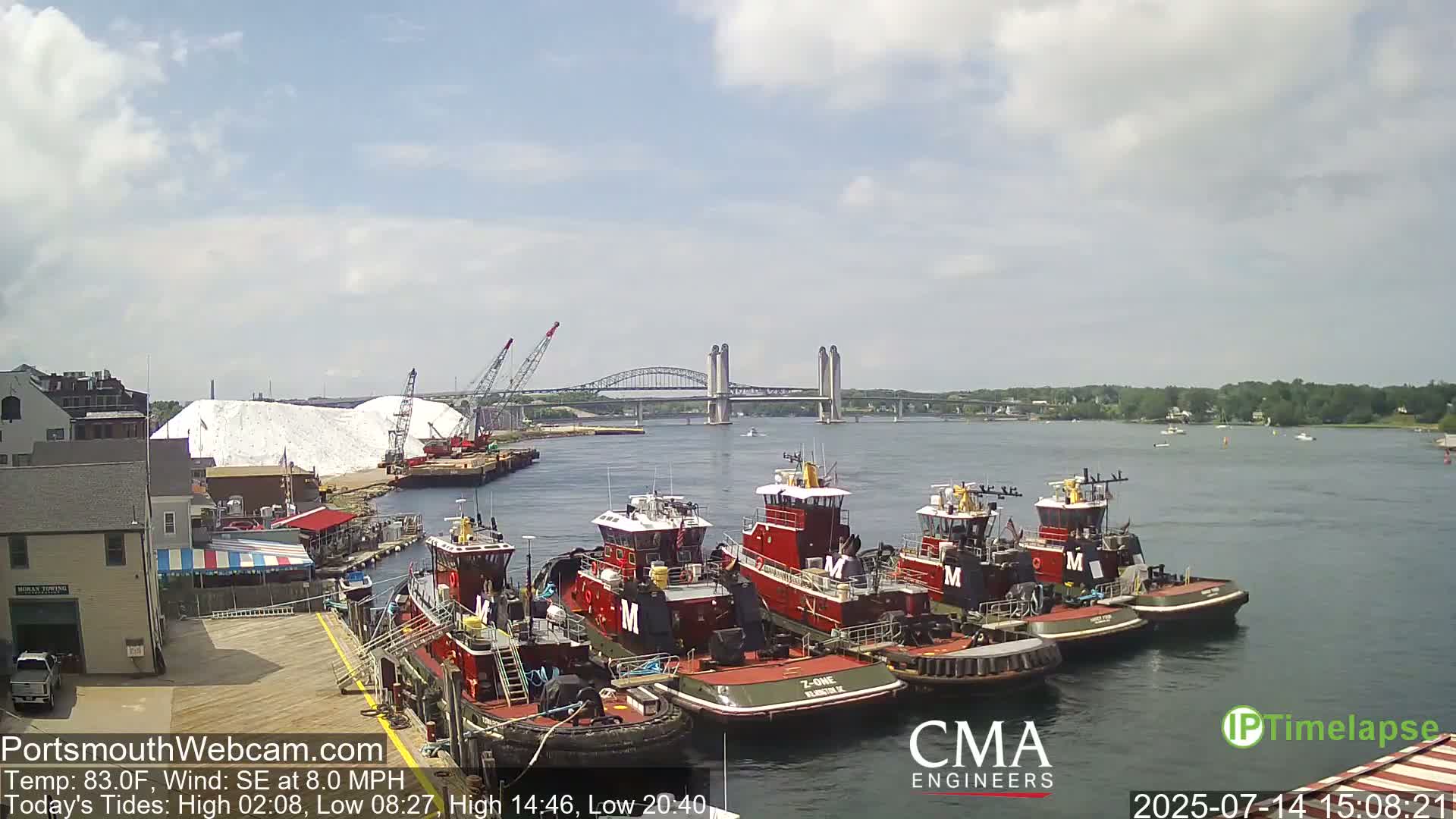 Old Harbor Tugboats & Shipping Live Cam -  Portsmouth, New Hampshire, USA