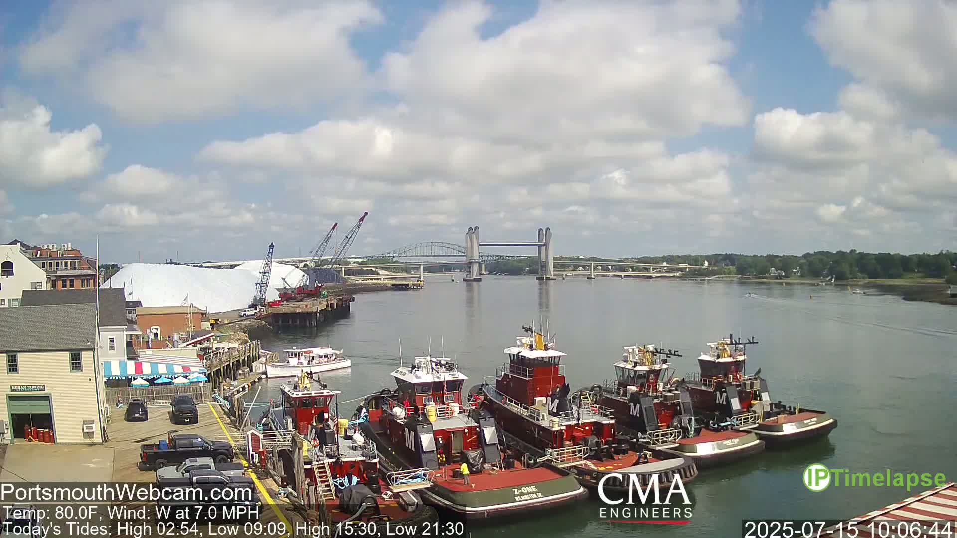 Old Harbor Tugboats & Shipping Live Cam -  Portsmouth, New Hampshire, USA