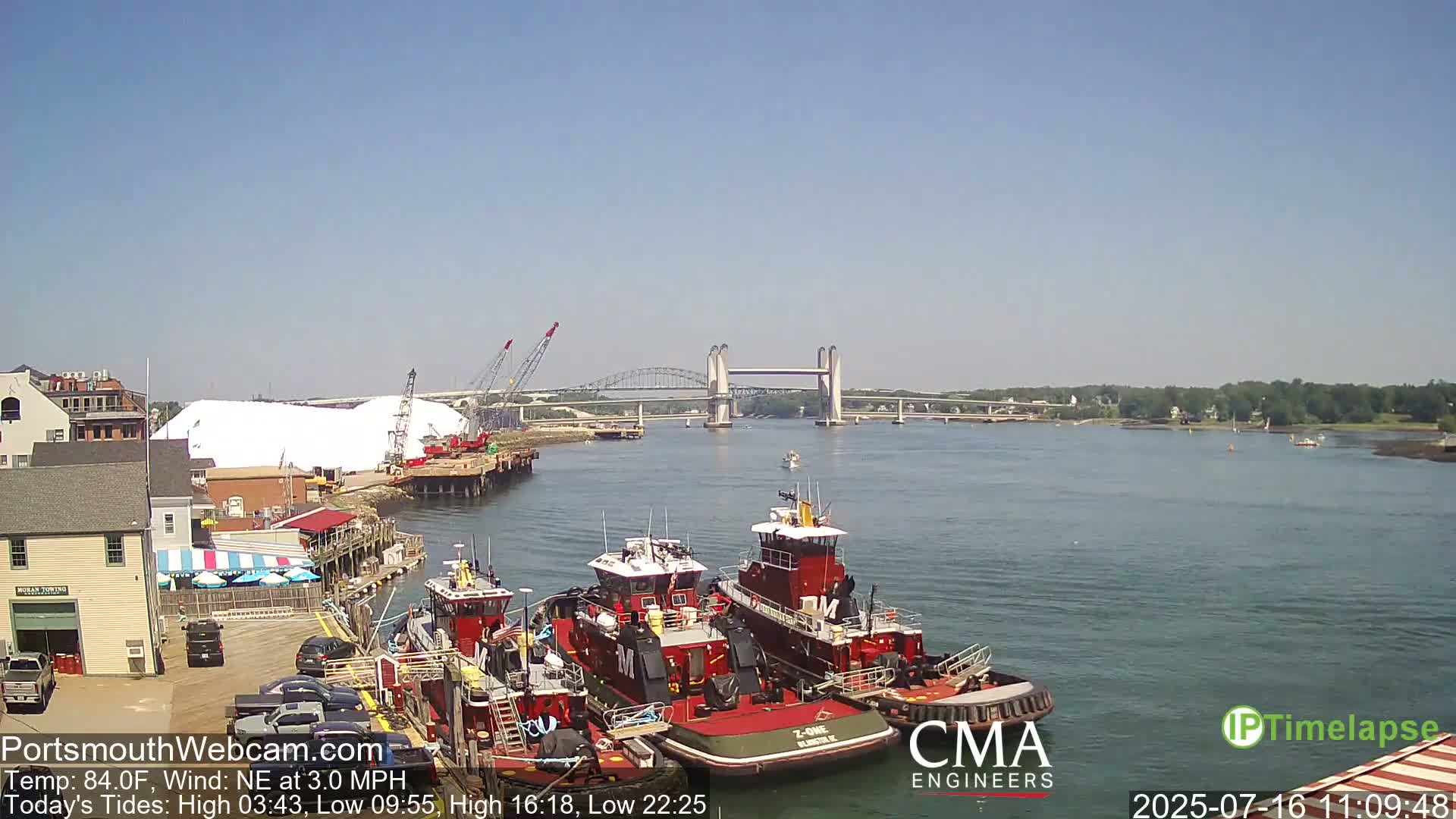 Old Harbor Tugboats & Shipping Live Cam -  Portsmouth, New Hampshire, USA