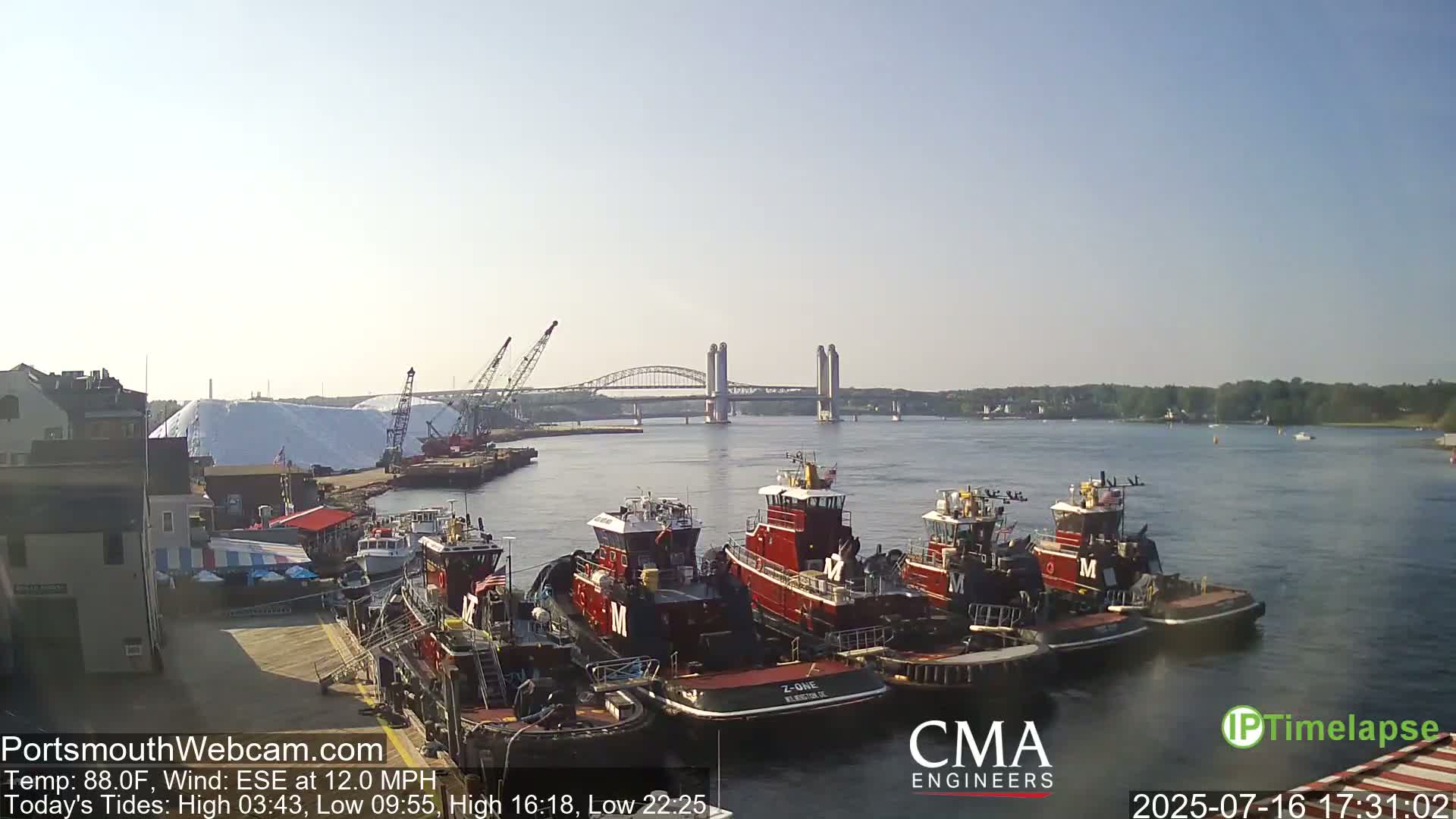 Old Harbor Tugboats & Shipping Live Cam -  Portsmouth, New Hampshire, USA