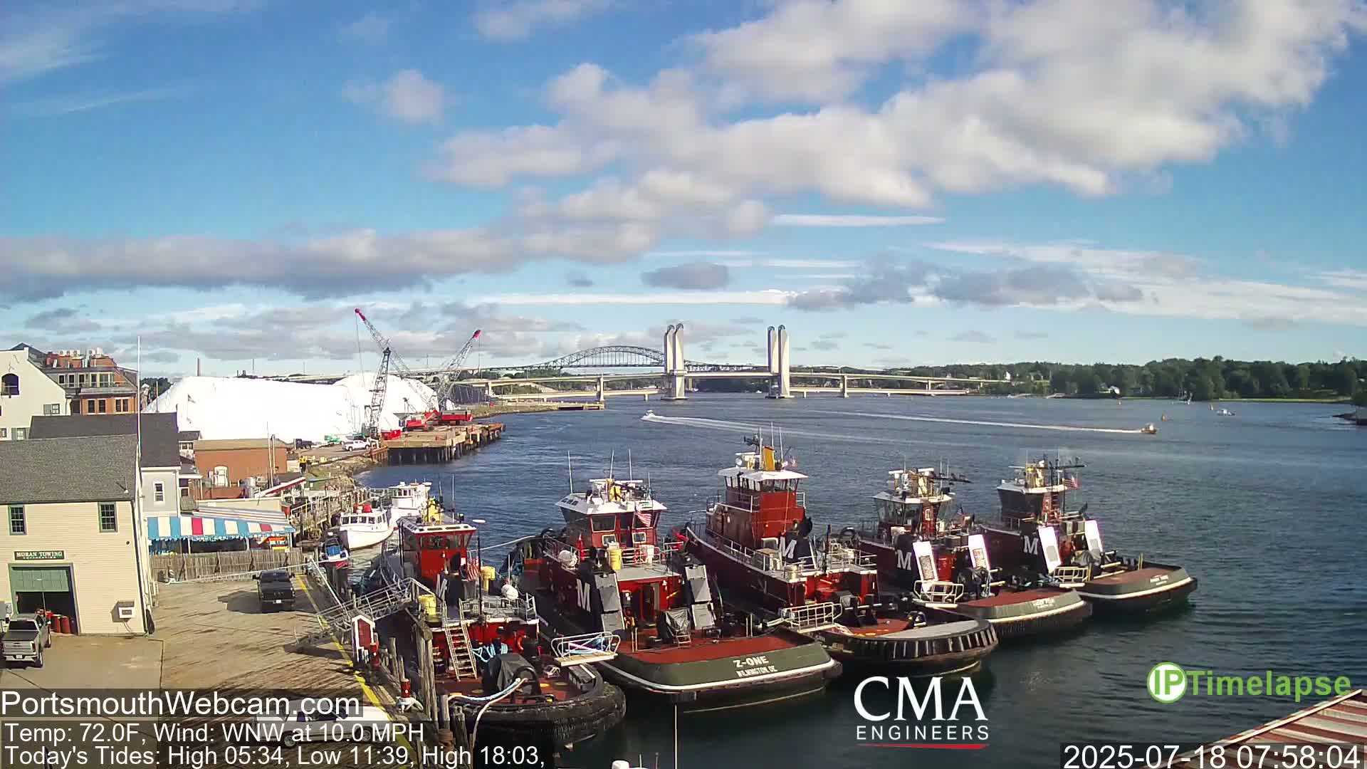 Old Harbor Tugboats & Shipping Live Cam -  Portsmouth, New Hampshire, USA