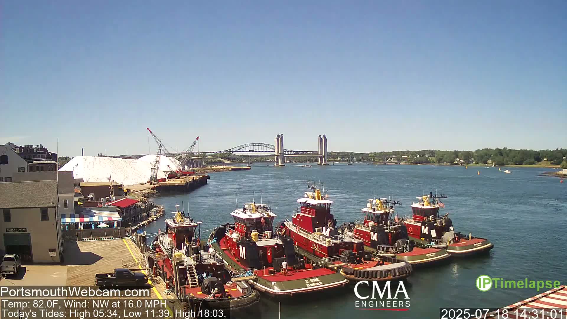 Old Harbor Tugboats & Shipping Live Cam -  Portsmouth, New Hampshire, USA