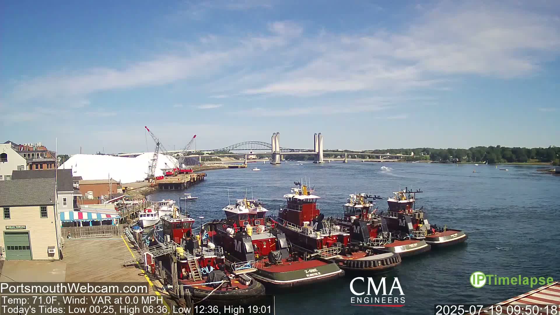 Old Harbor Tugboats & Shipping Live Cam -  Portsmouth, New Hampshire, USA