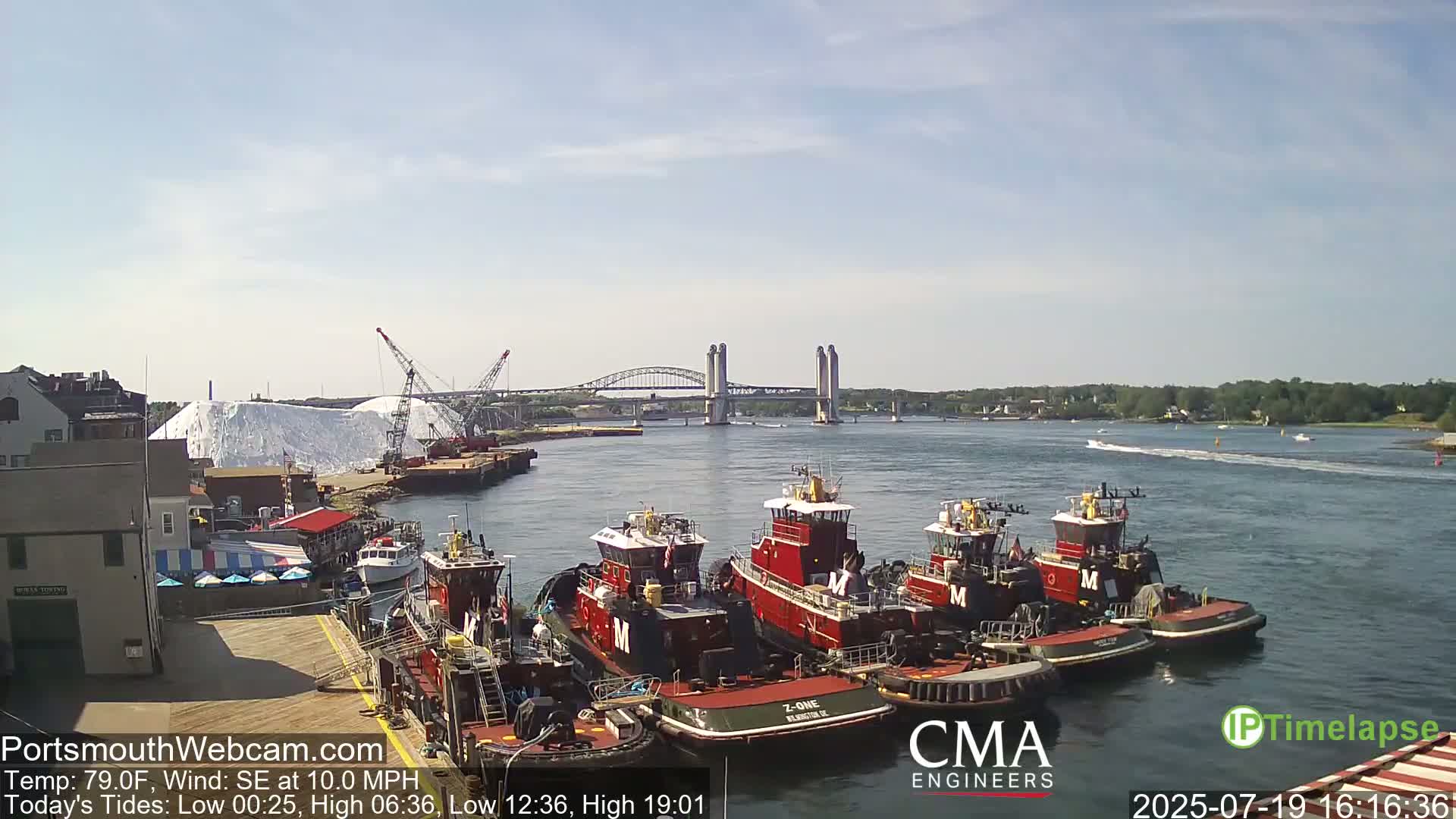 Old Harbor Tugboats & Shipping Live Cam -  Portsmouth, New Hampshire, USA