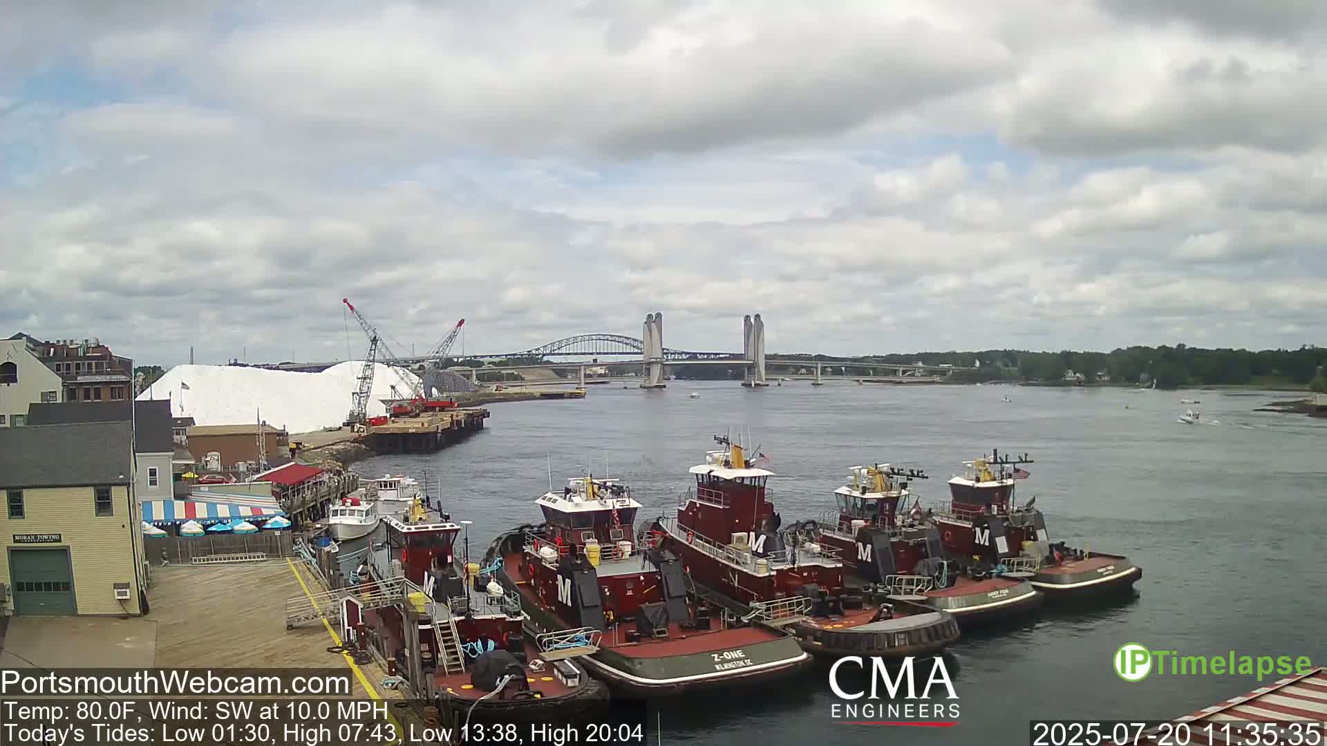 Old Harbor Tugboats & Shipping Live Cam -  Portsmouth, New Hampshire, USA