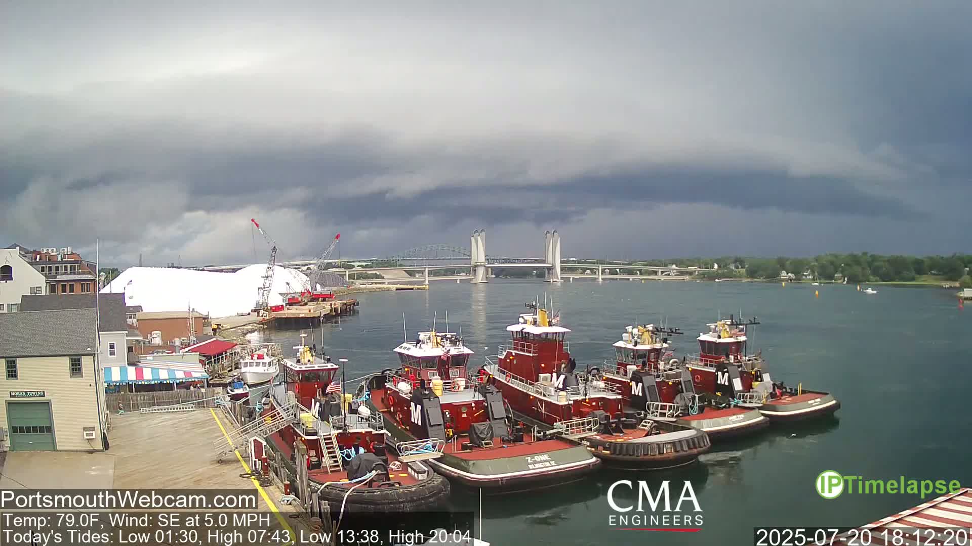 Old Harbor Tugboats & Shipping Live Cam -  Portsmouth, New Hampshire, USA