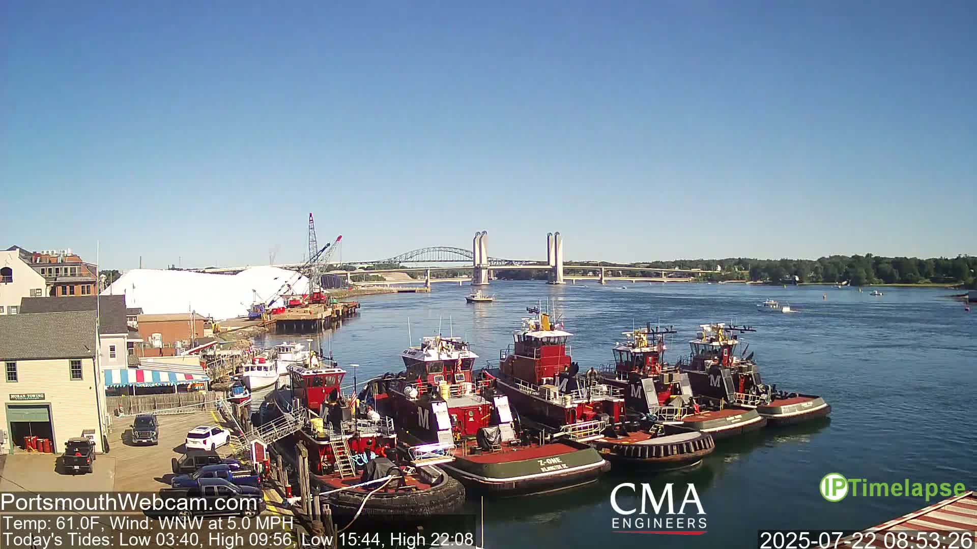 Old Harbor Tugboats & Shipping Live Cam -  Portsmouth, New Hampshire, USA