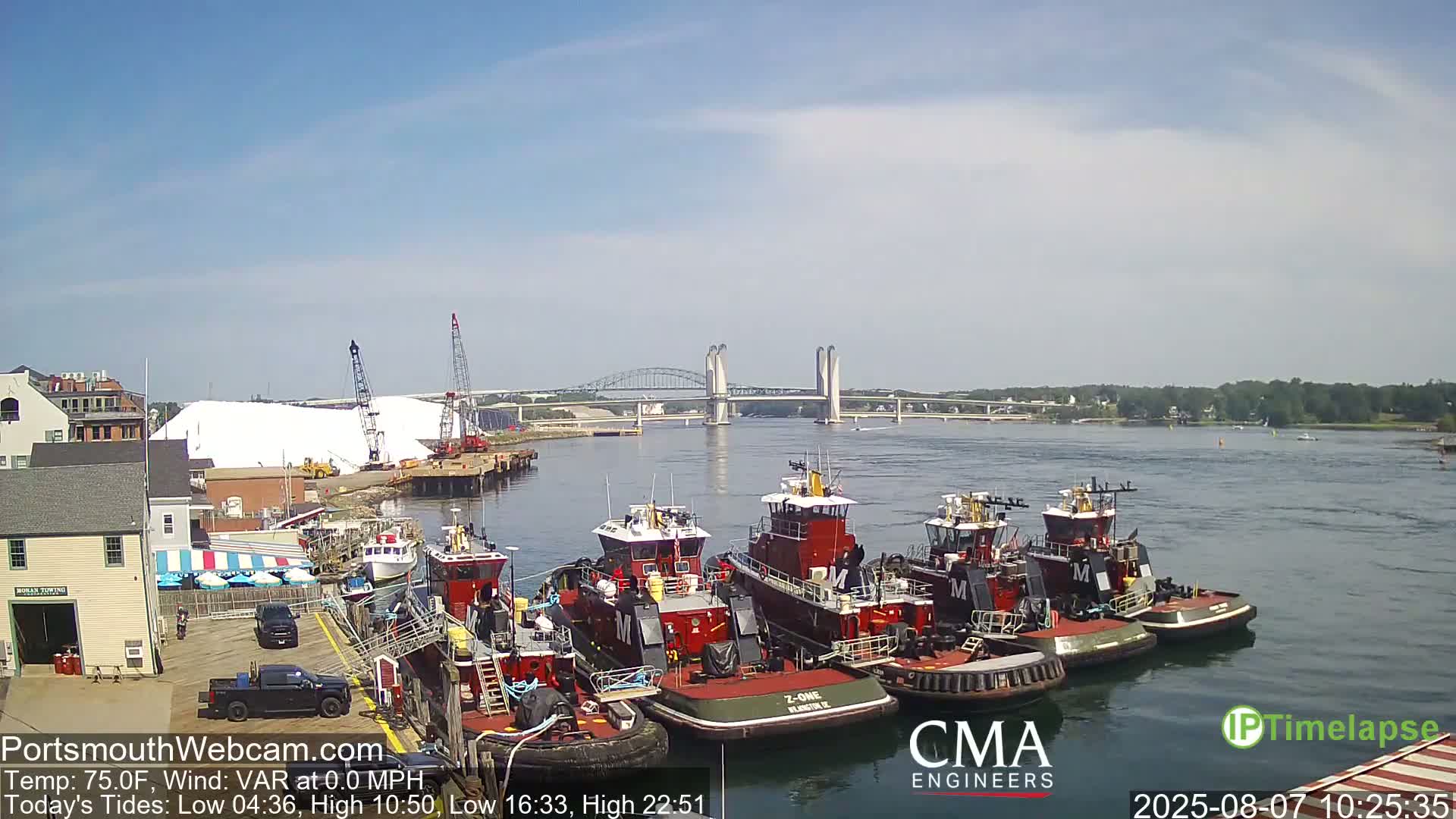 Old Harbor Tugboats & Shipping Live Cam -  Portsmouth, New Hampshire, USA