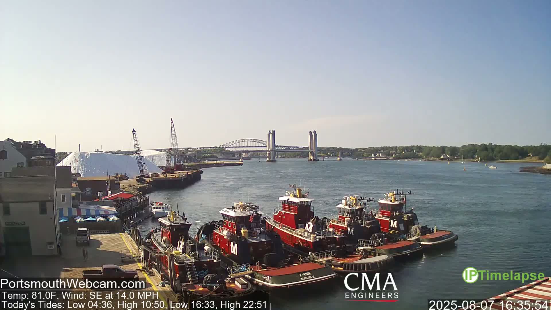 Old Harbor Tugboats & Shipping Live Cam -  Portsmouth, New Hampshire, USA