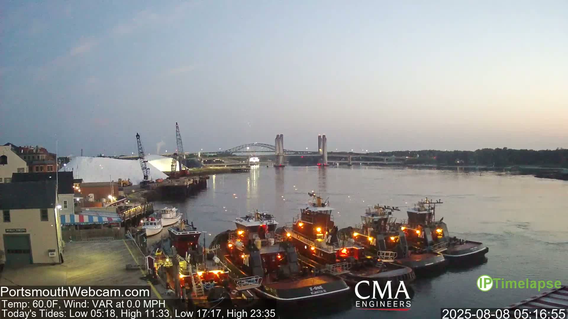 Old Harbor Tugboats & Shipping Live Cam -  Portsmouth, New Hampshire, USA
