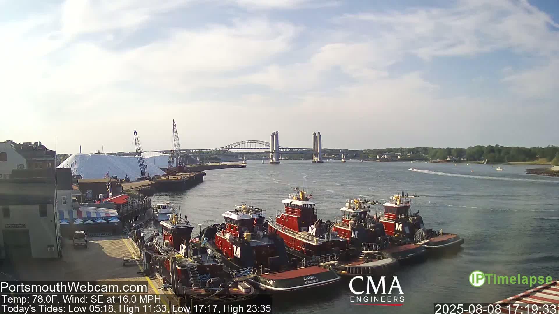 Old Harbor Tugboats & Shipping Live Cam -  Portsmouth, New Hampshire, USA