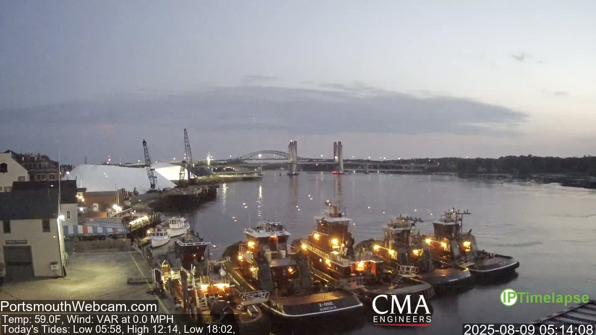 Old Harbor Tugboats & Shipping Live Cam -  Portsmouth, New Hampshire, USA