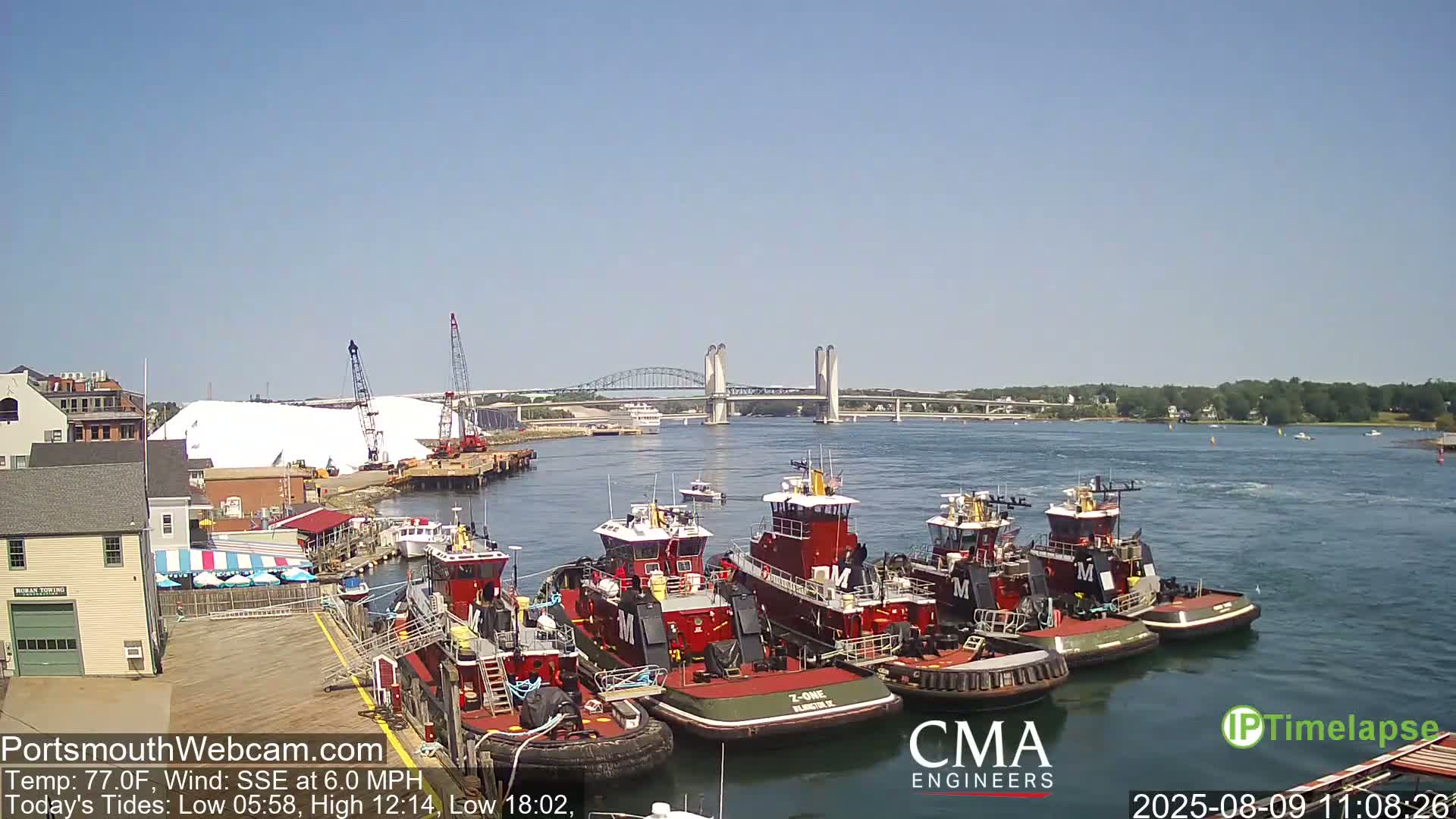 Old Harbor Tugboats & Shipping Live Cam -  Portsmouth, New Hampshire, USA