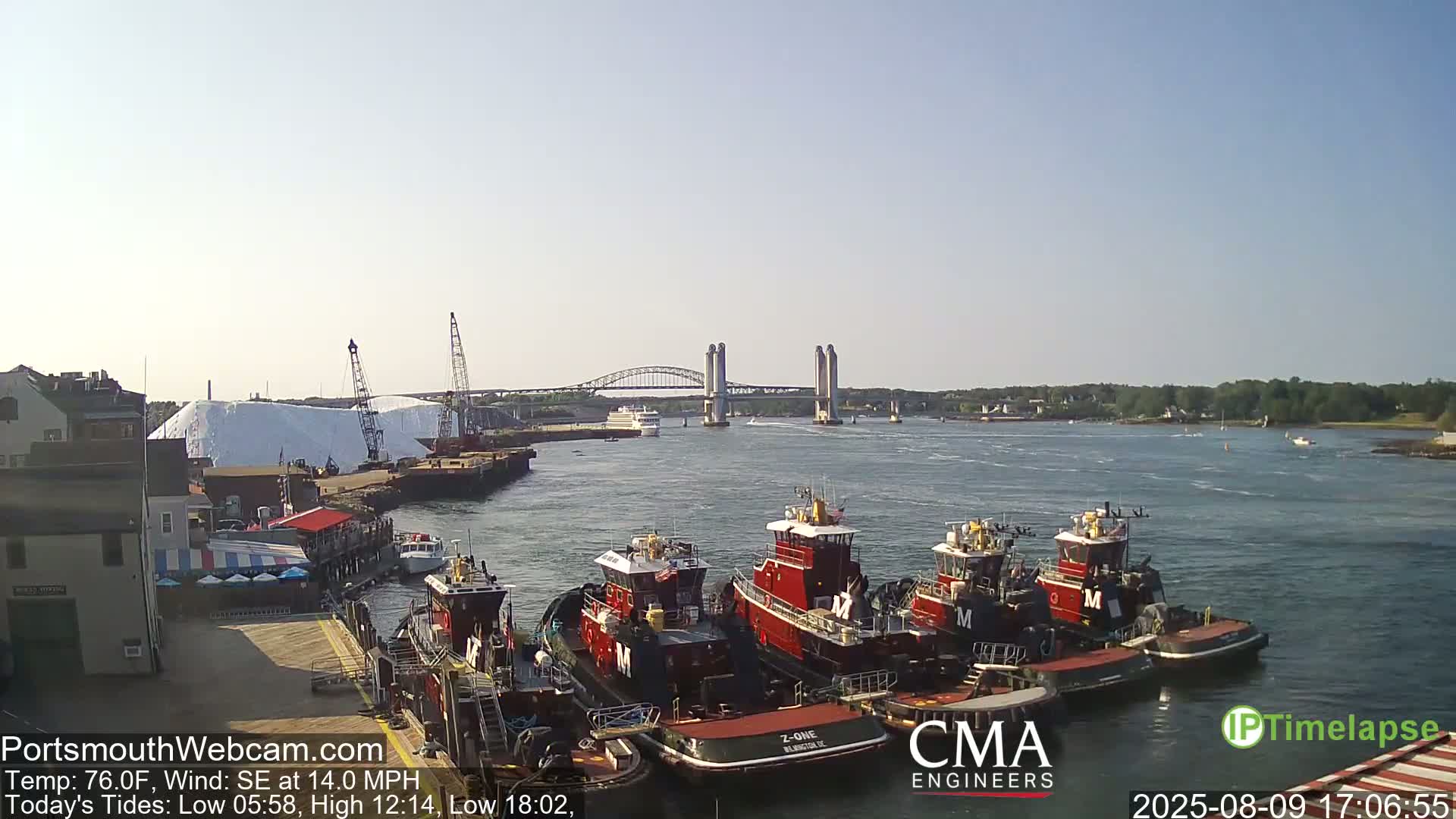 Old Harbor Tugboats & Shipping Live Cam -  Portsmouth, New Hampshire, USA