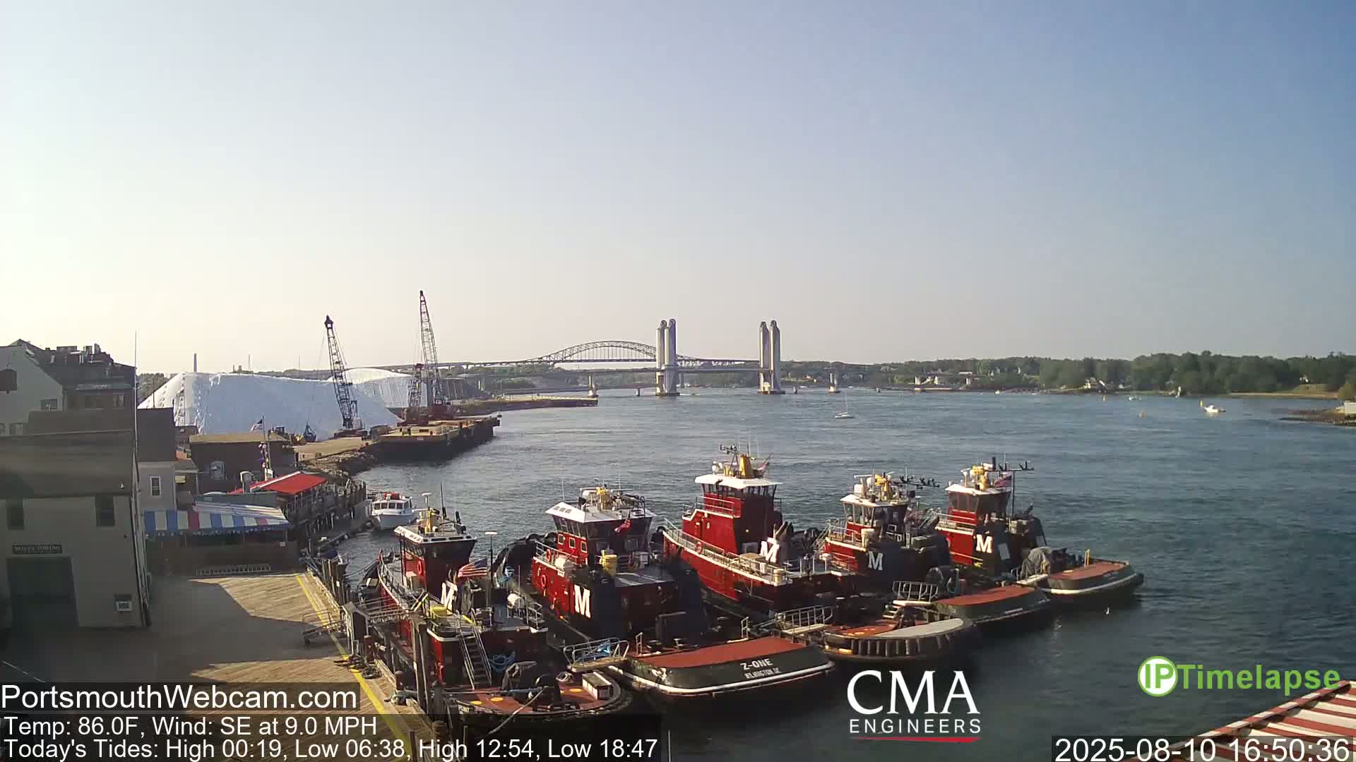 Old Harbor Tugboats & Shipping Live Cam -  Portsmouth, New Hampshire, USA