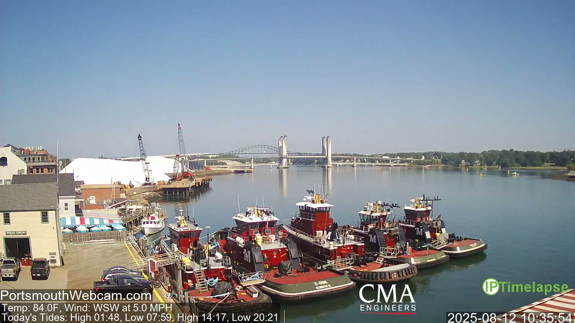 Old Harbor Tugboats & Shipping Live Cam -  Portsmouth, New Hampshire, USA