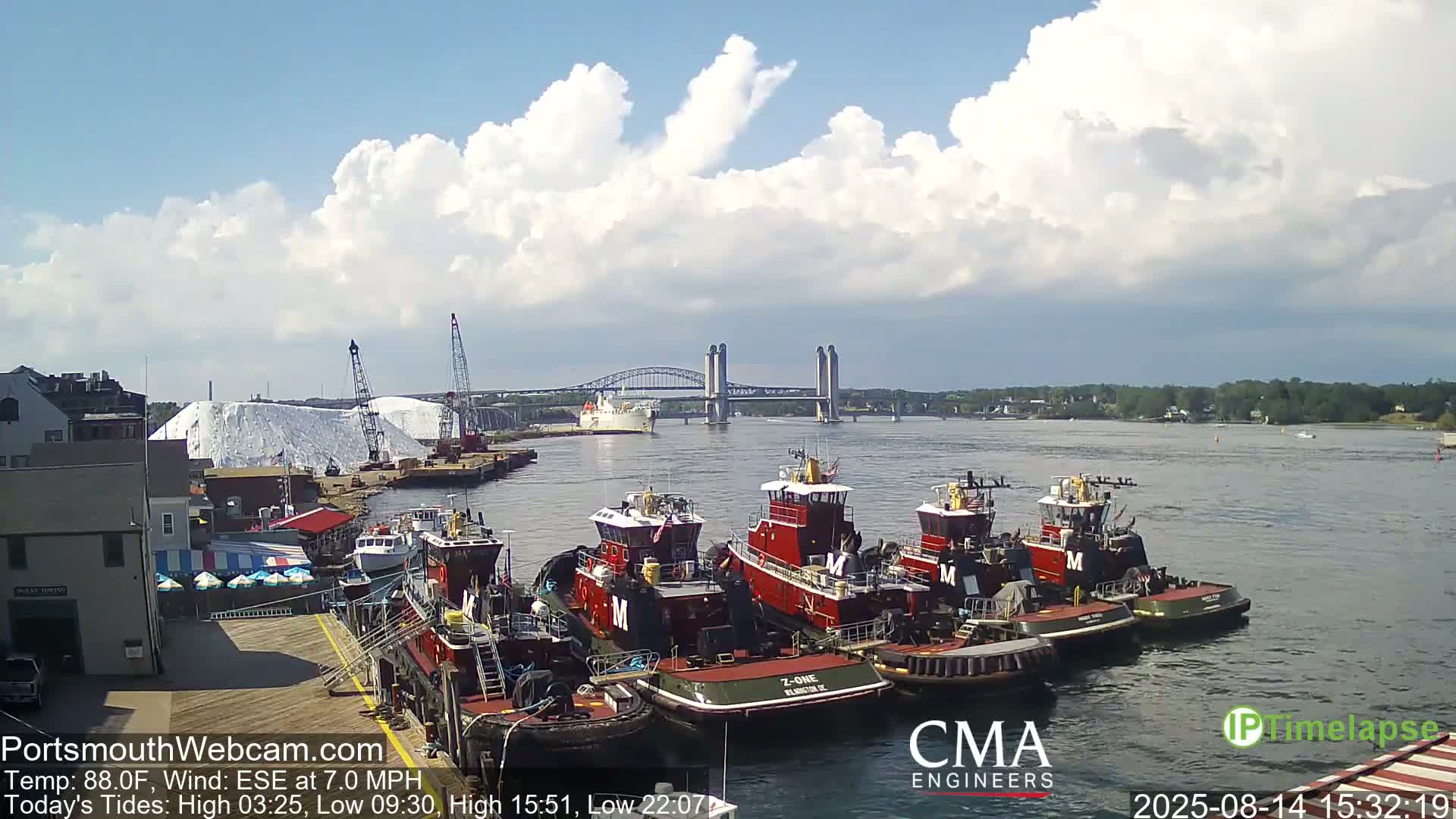 Old Harbor Tugboats & Shipping Live Cam -  Portsmouth, New Hampshire, USA