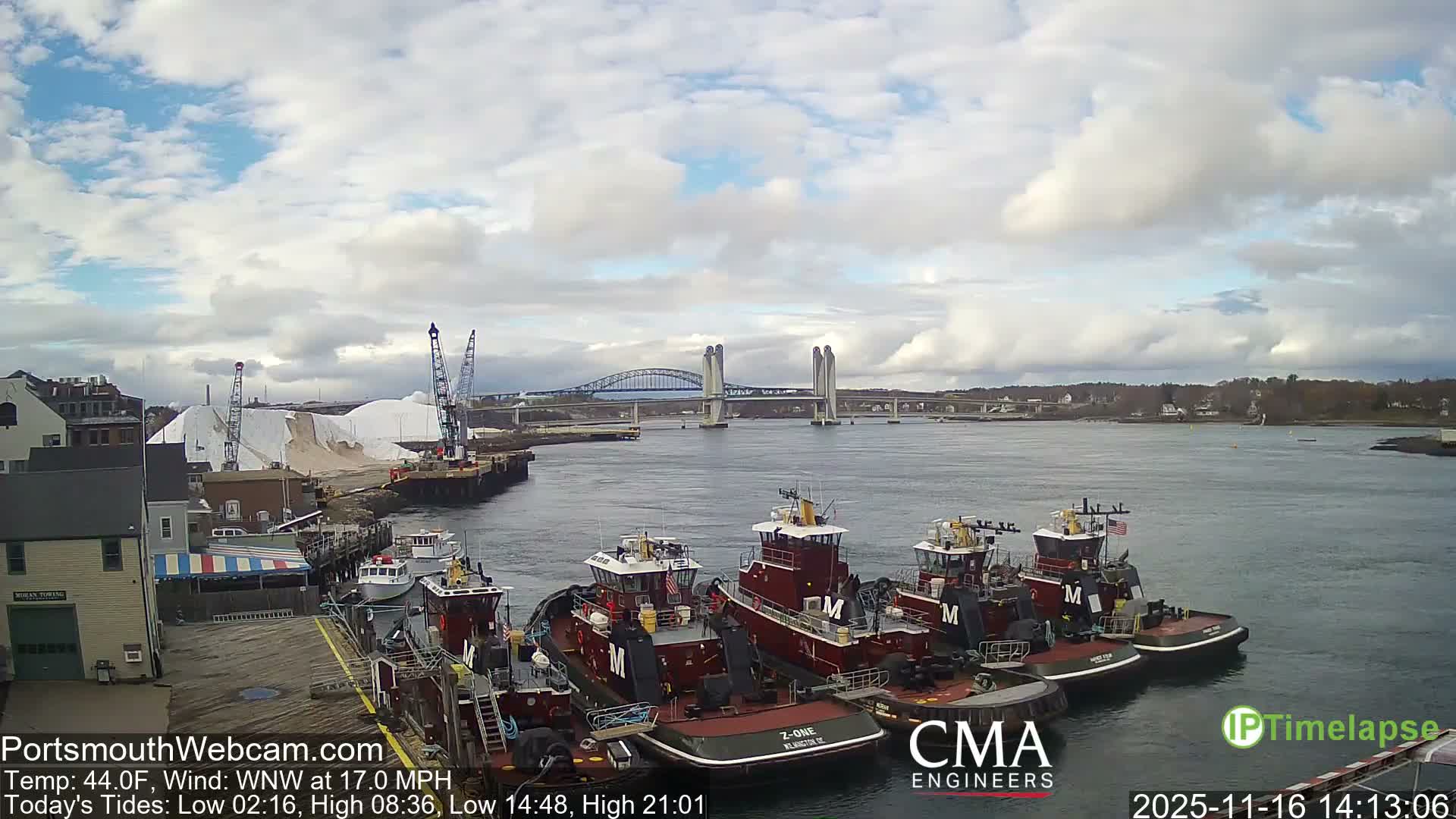 Old Harbor Tugboats & Shipping Live Cam -  Portsmouth, New Hampshire, USA