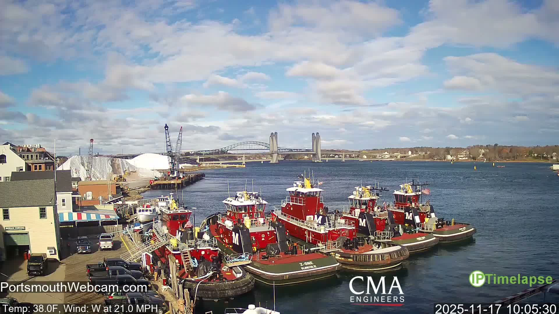 Old Harbor Tugboats & Shipping Live Cam -  Portsmouth, New Hampshire, USA