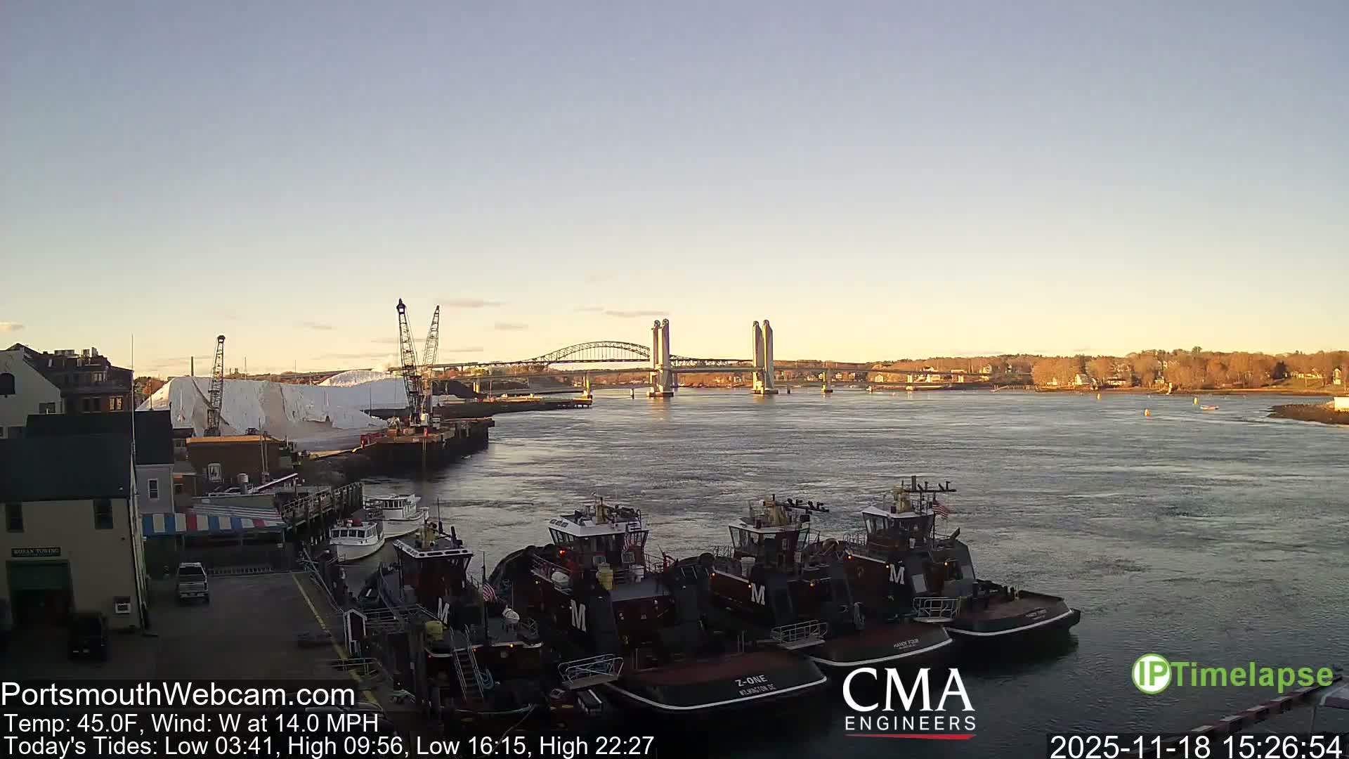 Old Harbor Tugboats & Shipping Live Cam -  Portsmouth, New Hampshire, USA