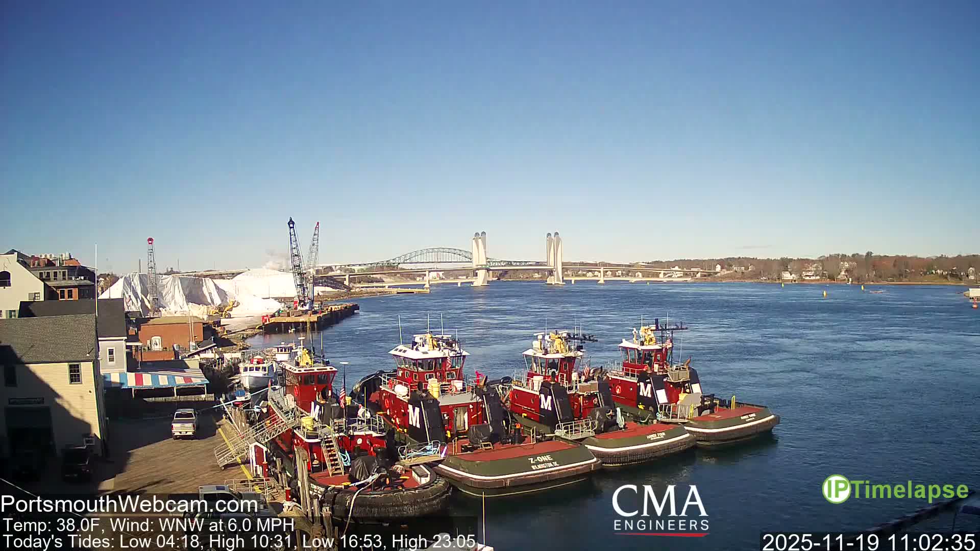 Old Harbor Tugboats & Shipping Live Cam -  Portsmouth, New Hampshire, USA