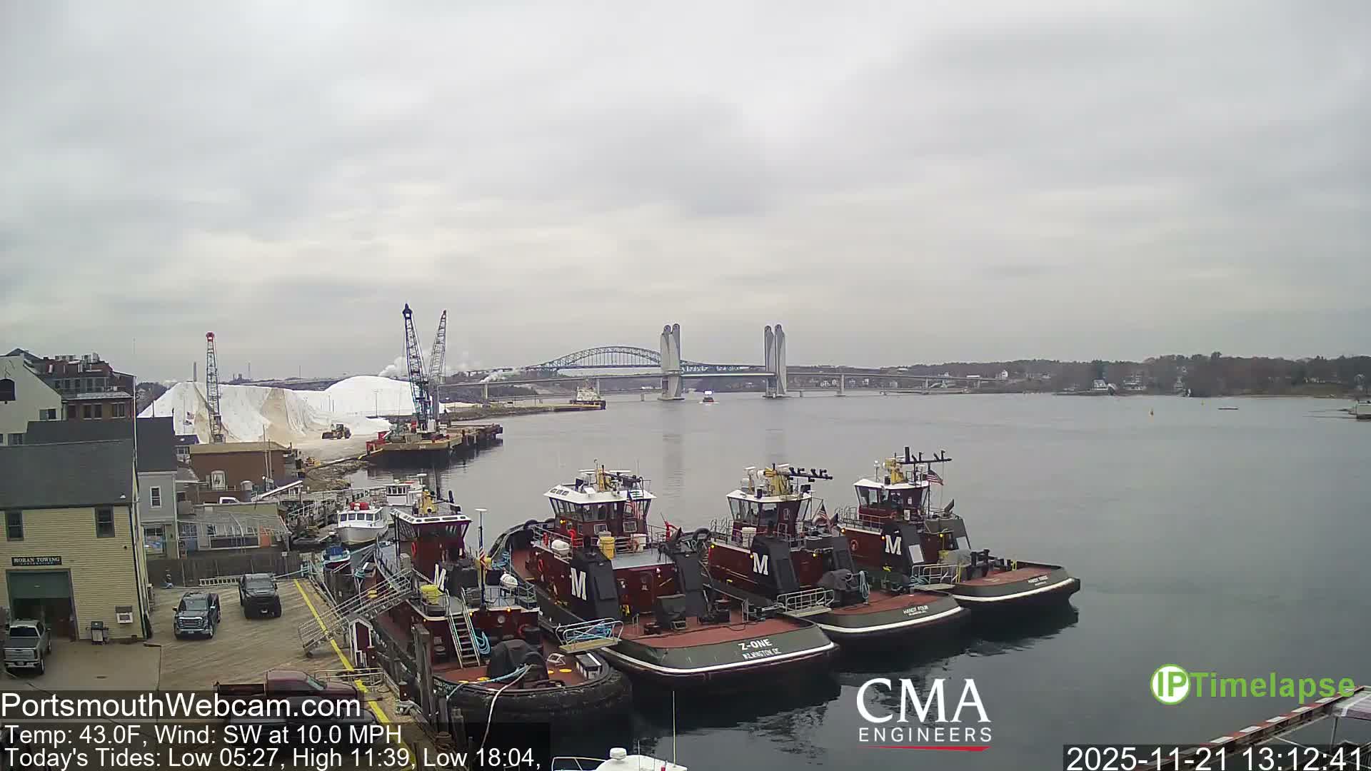 Old Harbor Tugboats & Shipping Live Cam -  Portsmouth, New Hampshire, USA