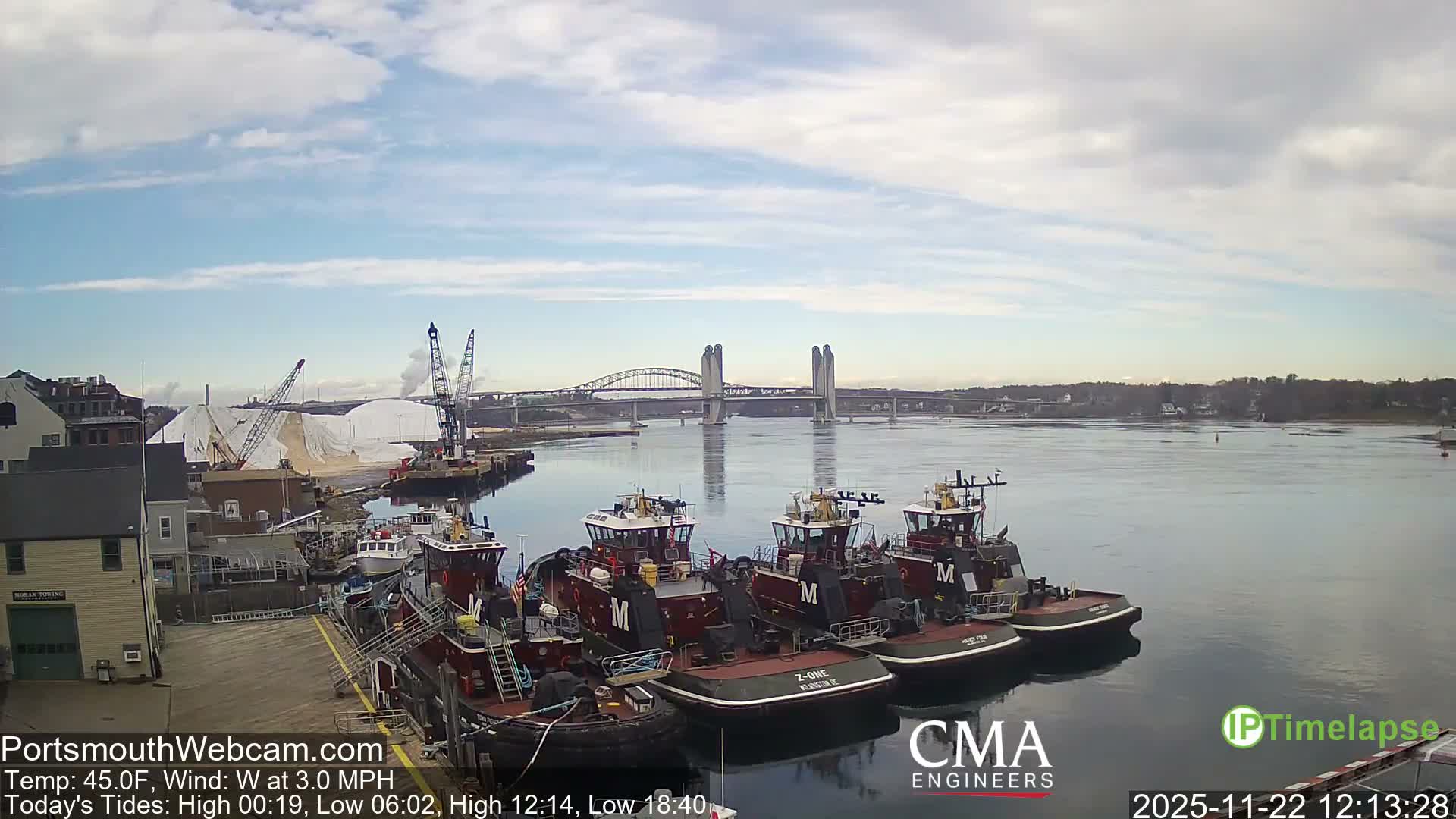 Old Harbor Tugboats & Shipping Live Cam -  Portsmouth, New Hampshire, USA