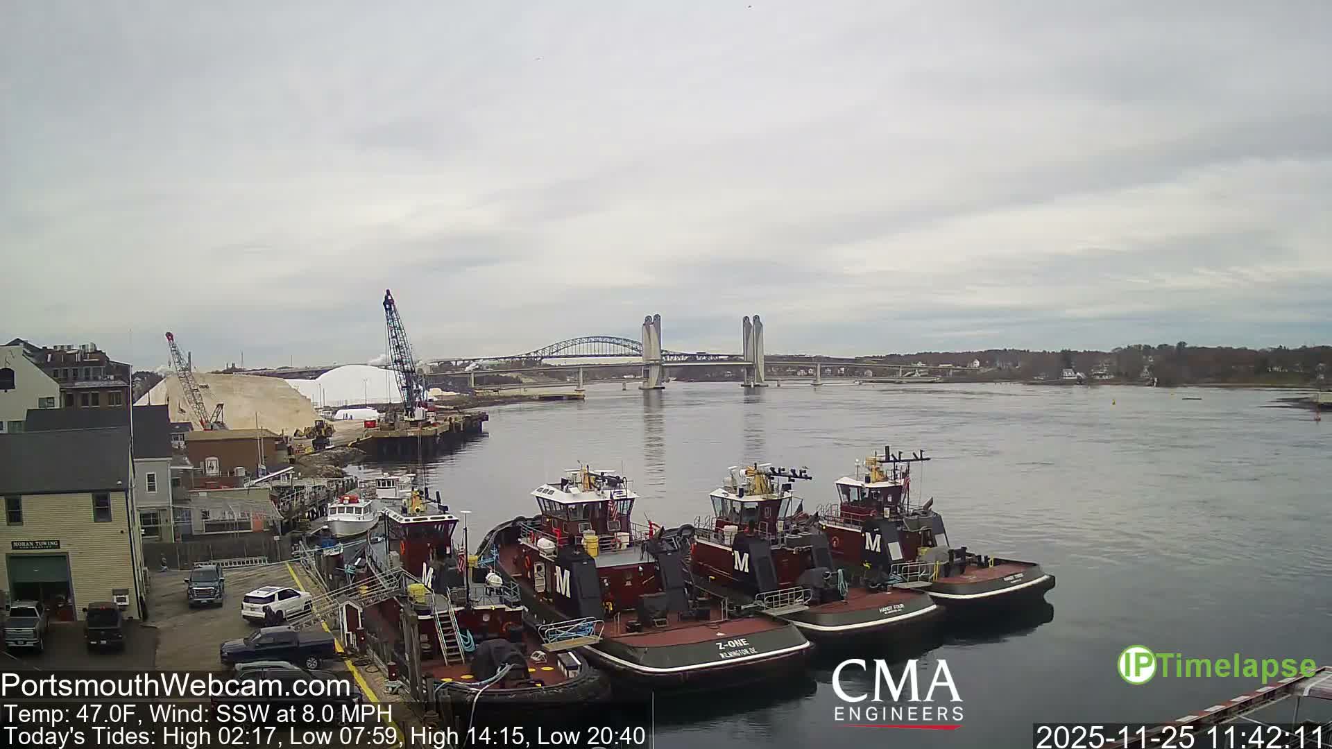 Old Harbor Tugboats & Shipping Live Cam -  Portsmouth, New Hampshire, USA