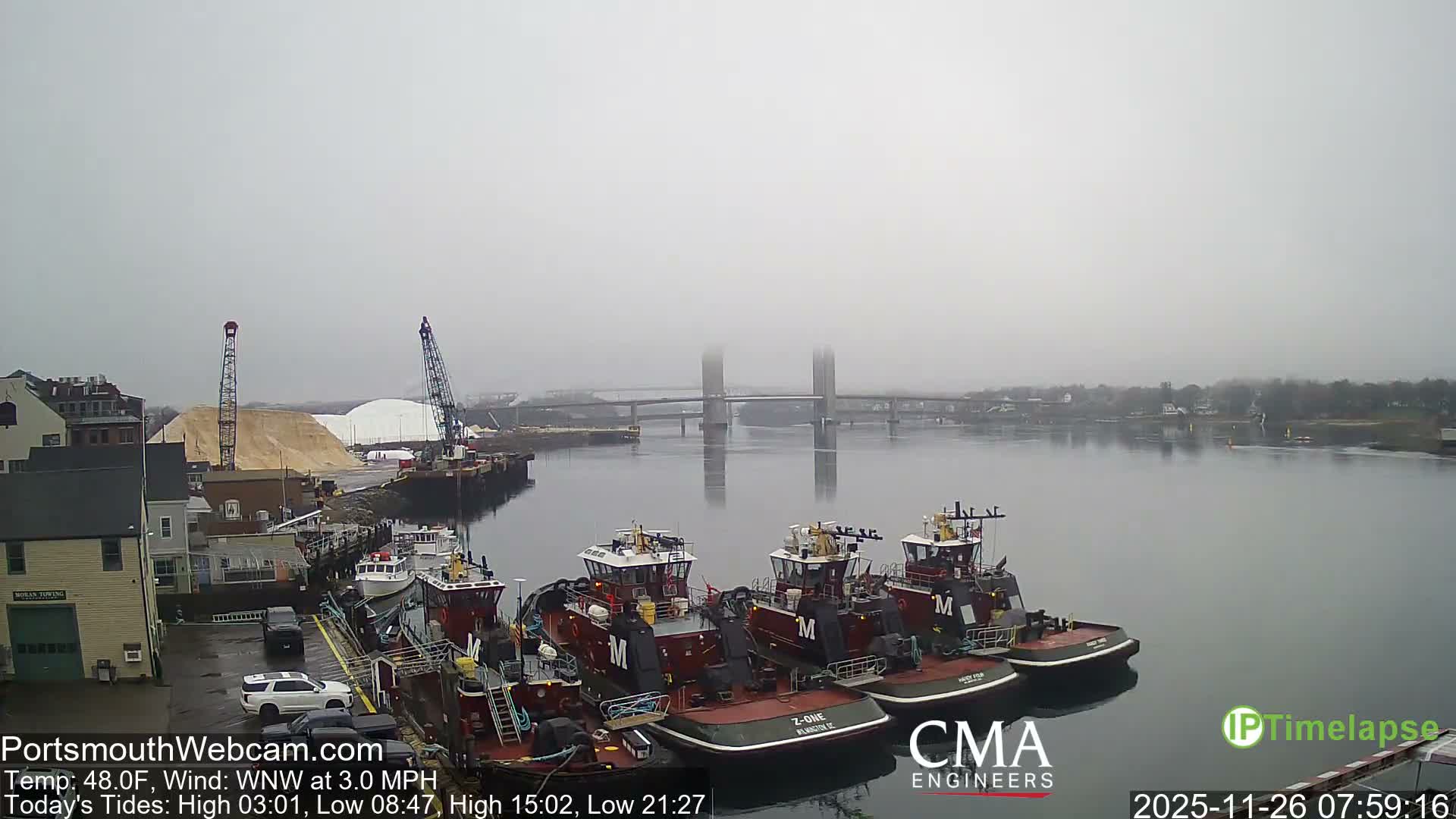 Old Harbor Tugboats & Shipping Live Cam -  Portsmouth, New Hampshire, USA