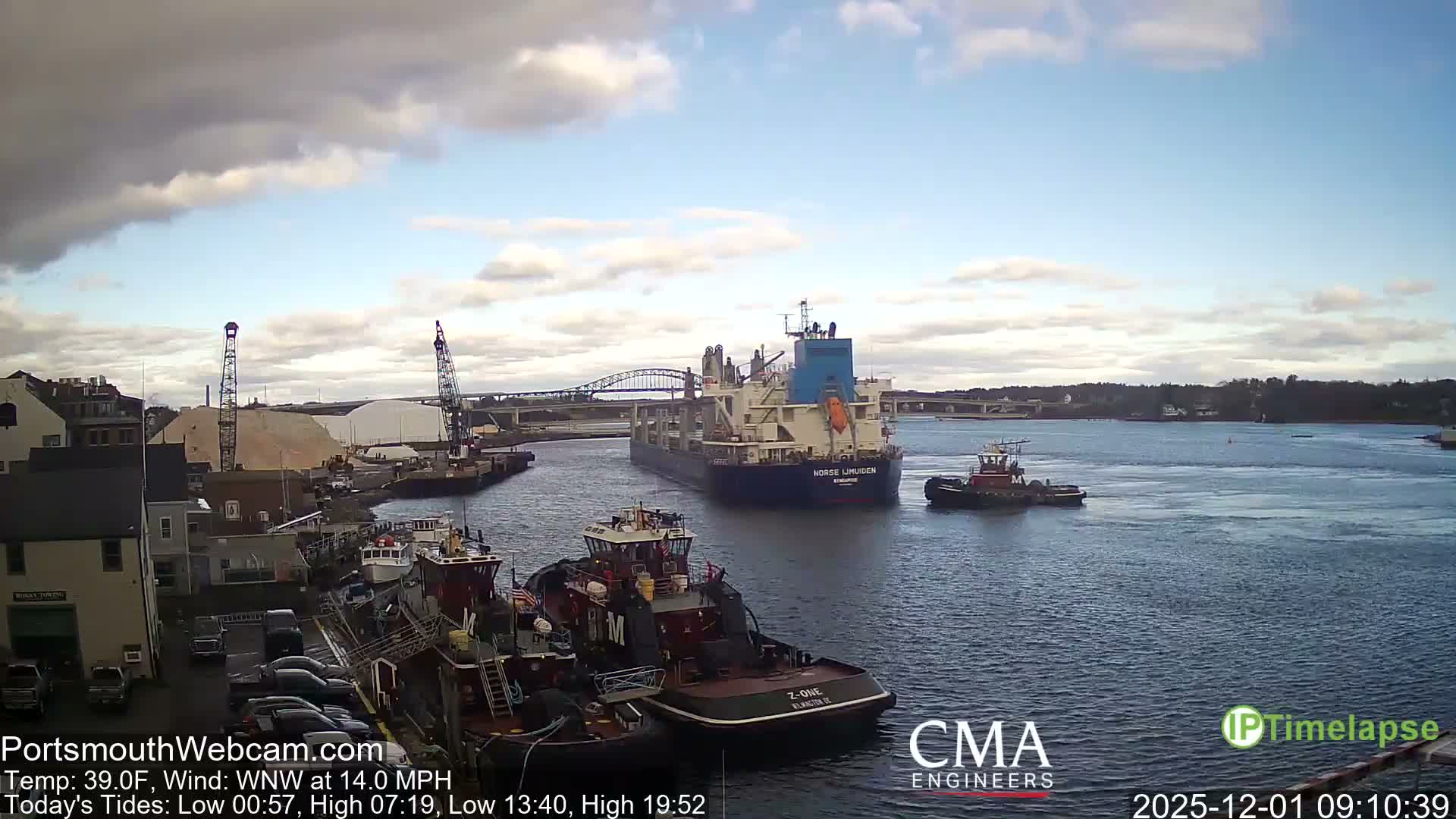 Old Harbor Tugboats & Shipping Live Cam -  Portsmouth, New Hampshire, USA