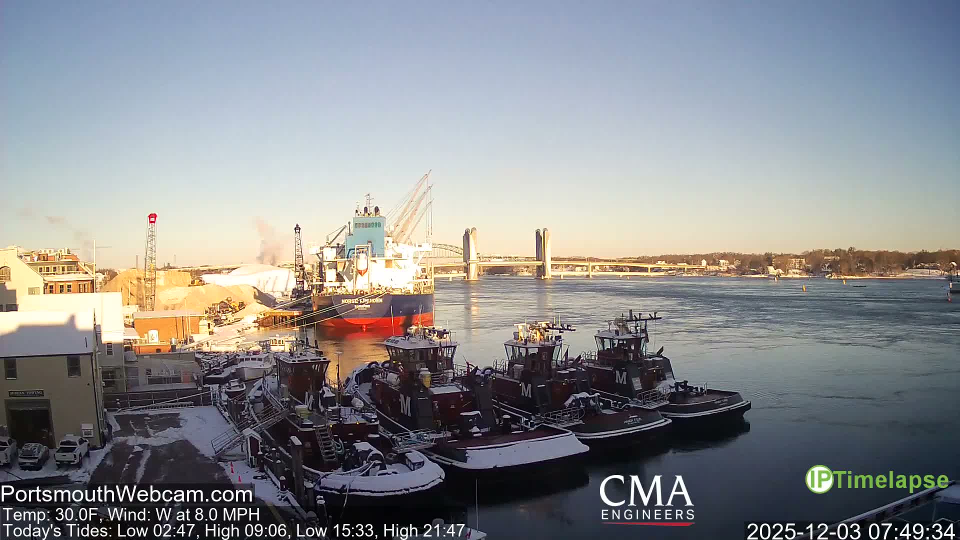 Old Harbor Tugboats & Shipping Live Cam -  Portsmouth, New Hampshire, USA