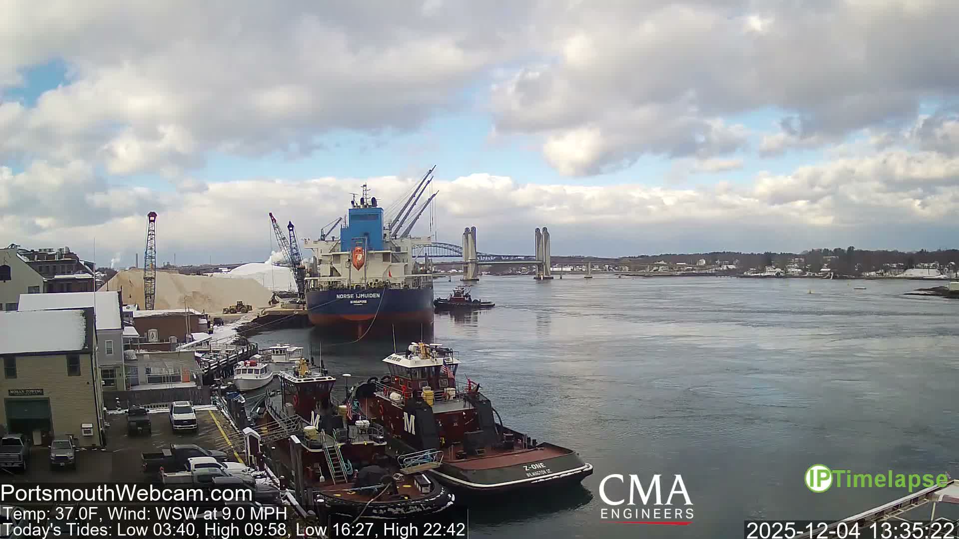 Old Harbor Tugboats & Shipping Live Cam -  Portsmouth, New Hampshire, USA