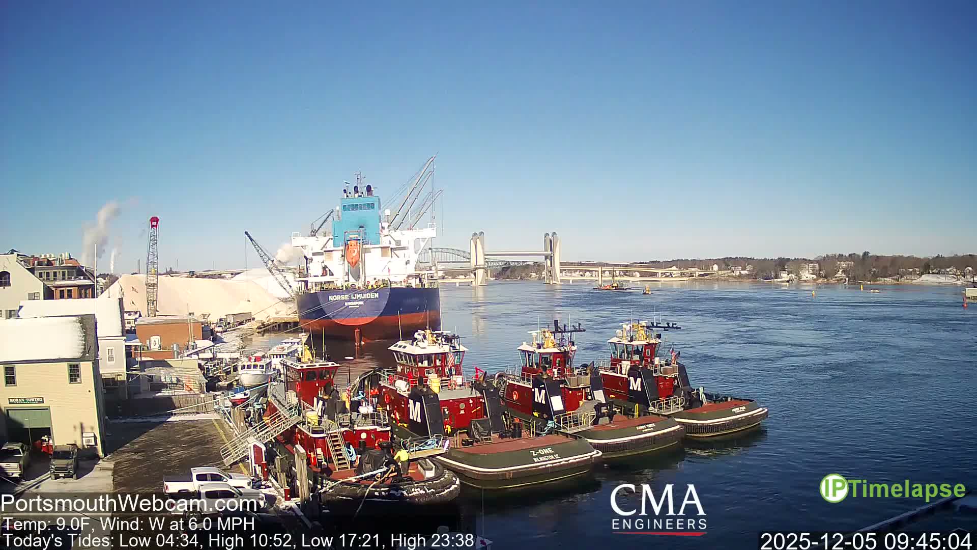 Old Harbor Tugboats & Shipping Live Cam -  Portsmouth, New Hampshire, USA
