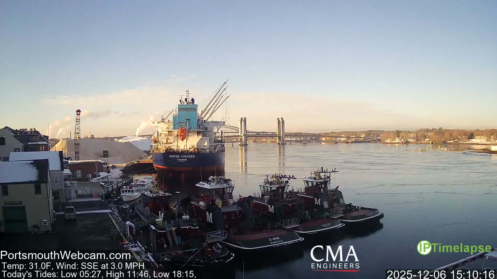 Old Harbor Tugboats & Shipping Live Cam -  Portsmouth, New Hampshire, USA