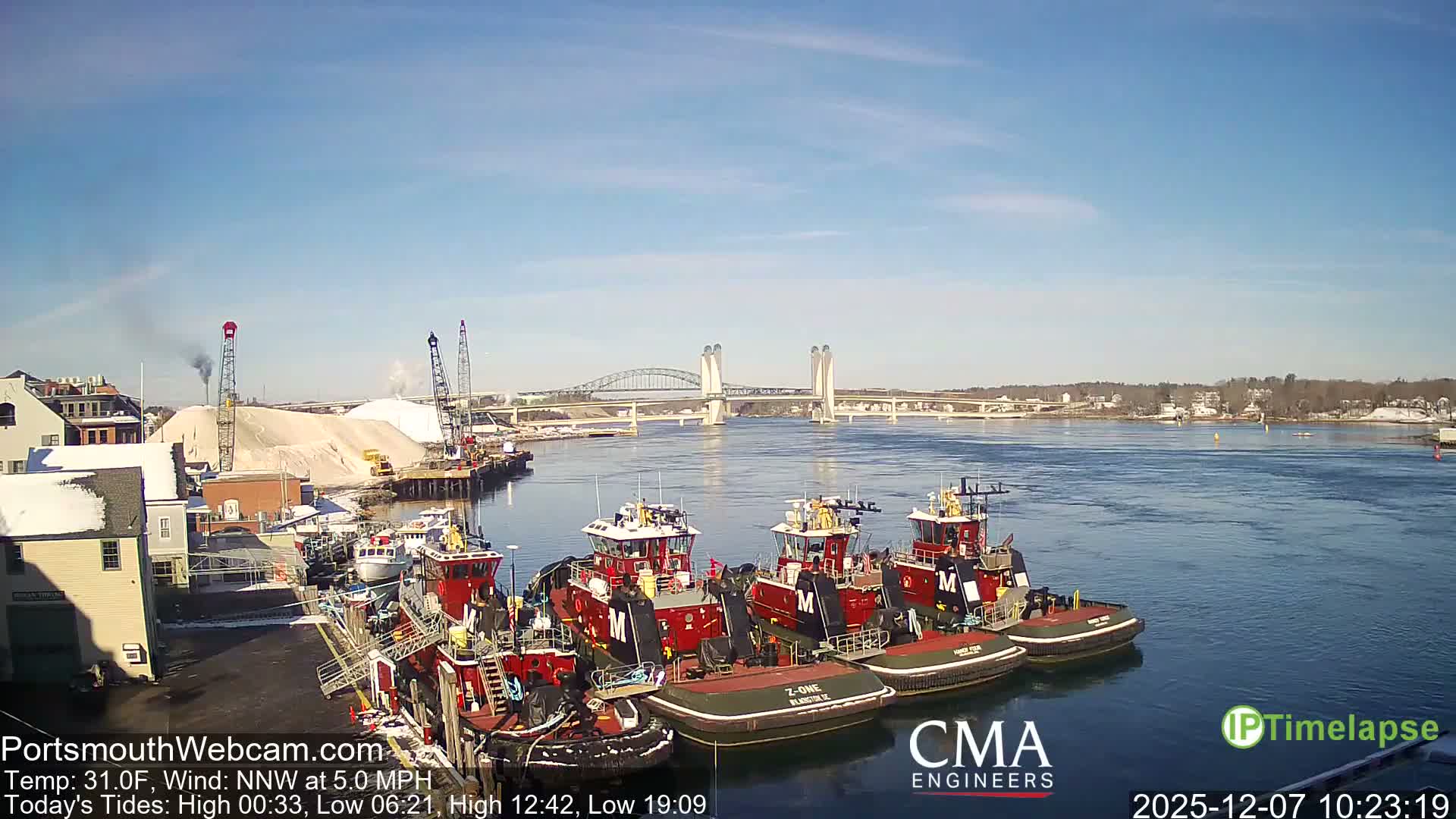 Old Harbor Tugboats & Shipping Live Cam -  Portsmouth, New Hampshire, USA