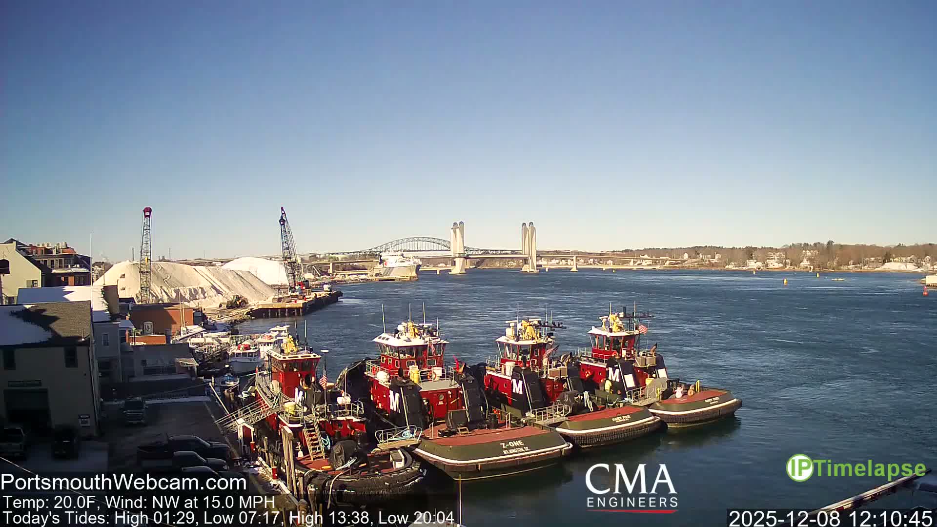 Old Harbor Tugboats & Shipping Live Cam -  Portsmouth, New Hampshire, USA