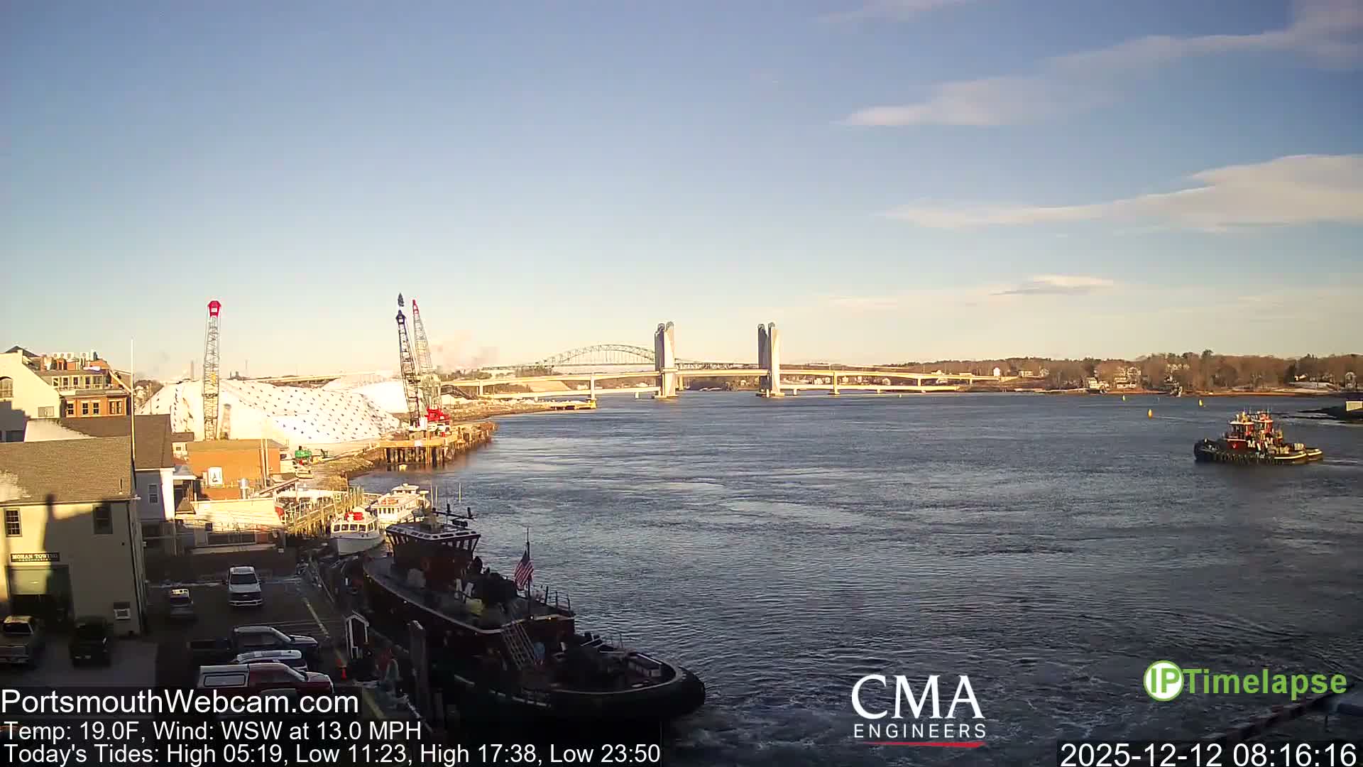 Old Harbor Tugboats & Shipping Live Cam -  Portsmouth, New Hampshire, USA