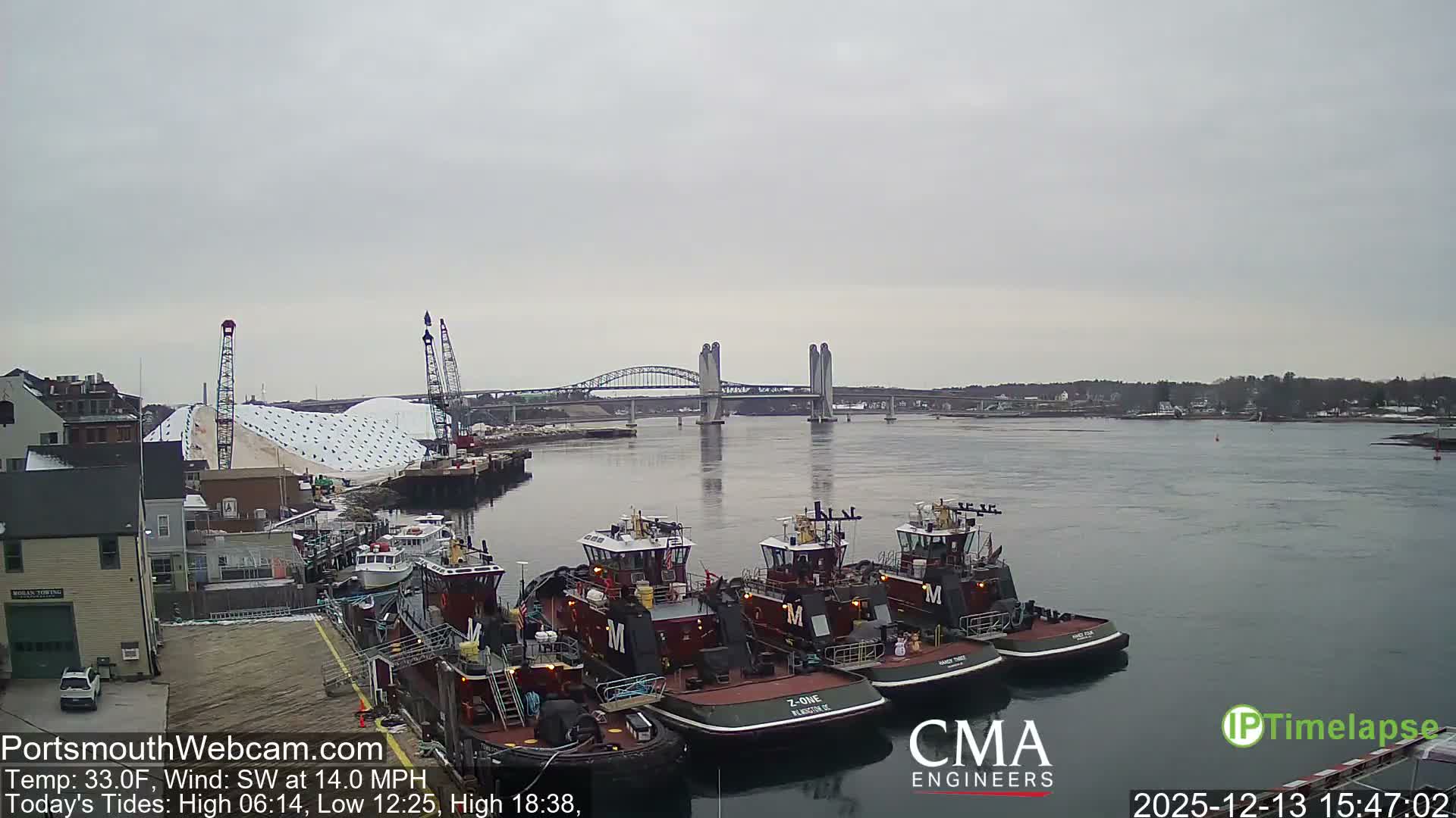 Old Harbor Tugboats & Shipping Live Cam -  Portsmouth, New Hampshire, USA