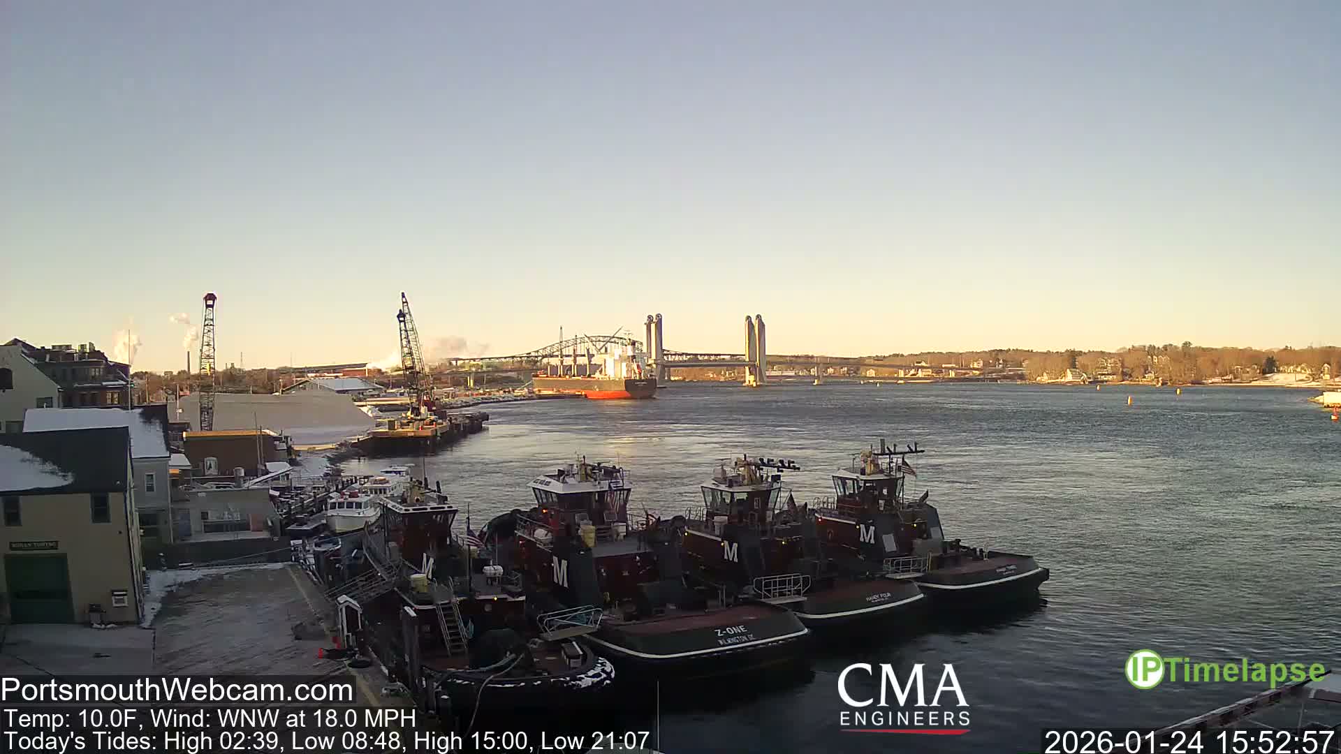 Old Harbor Tugboats & Shipping Live Cam -  Portsmouth, New Hampshire, USA