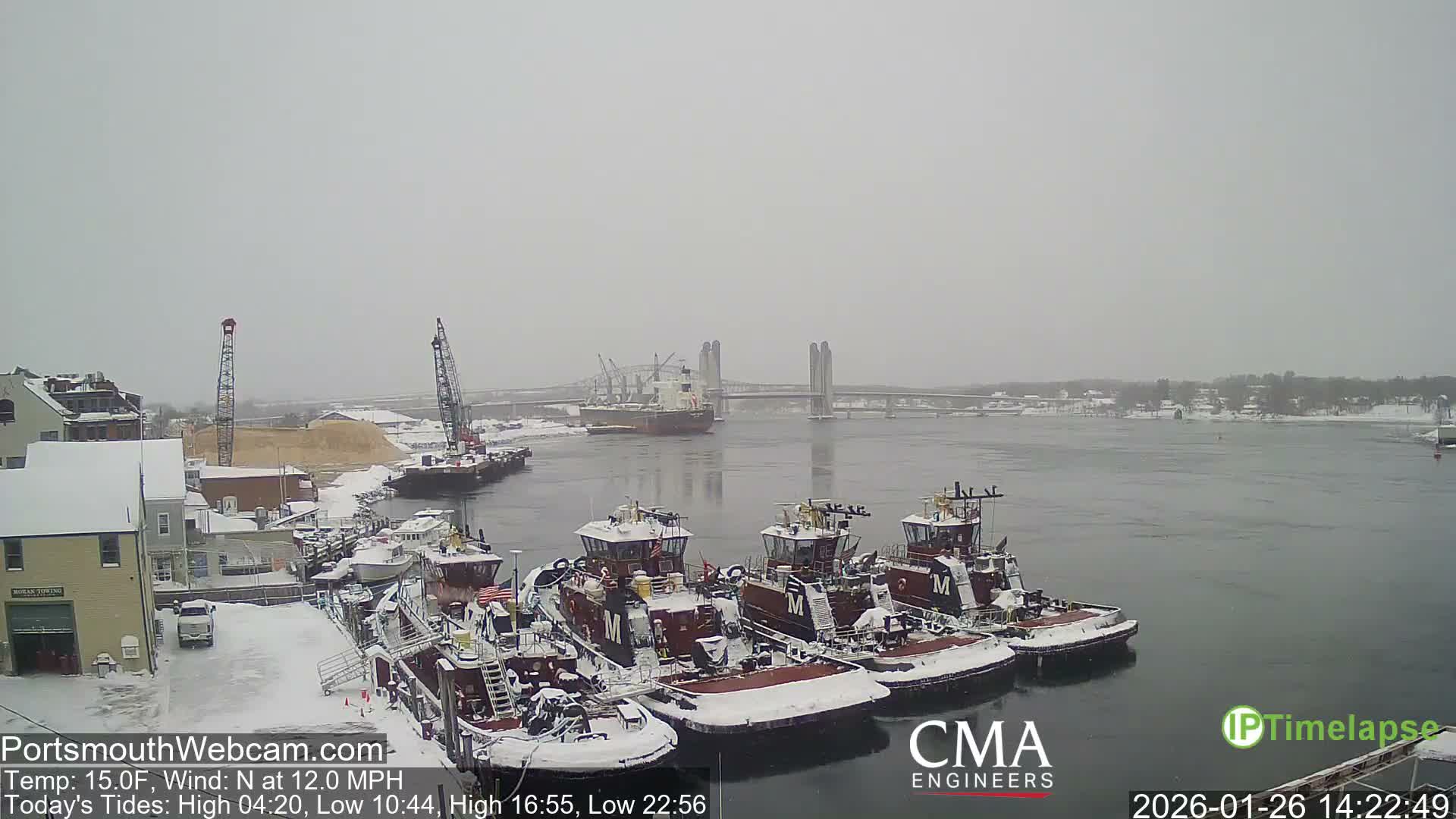 Old Harbor Tugboats & Shipping Live Cam -  Portsmouth, New Hampshire, USA