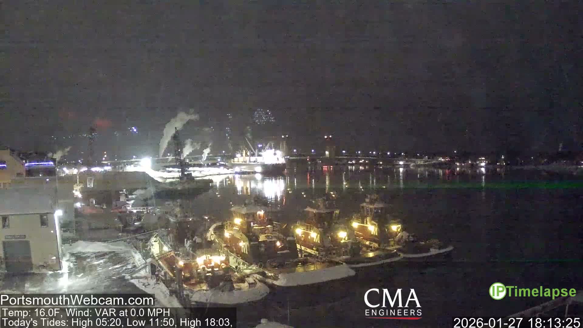 Old Harbor Tugboats & Shipping Live Cam -  Portsmouth, New Hampshire, USA