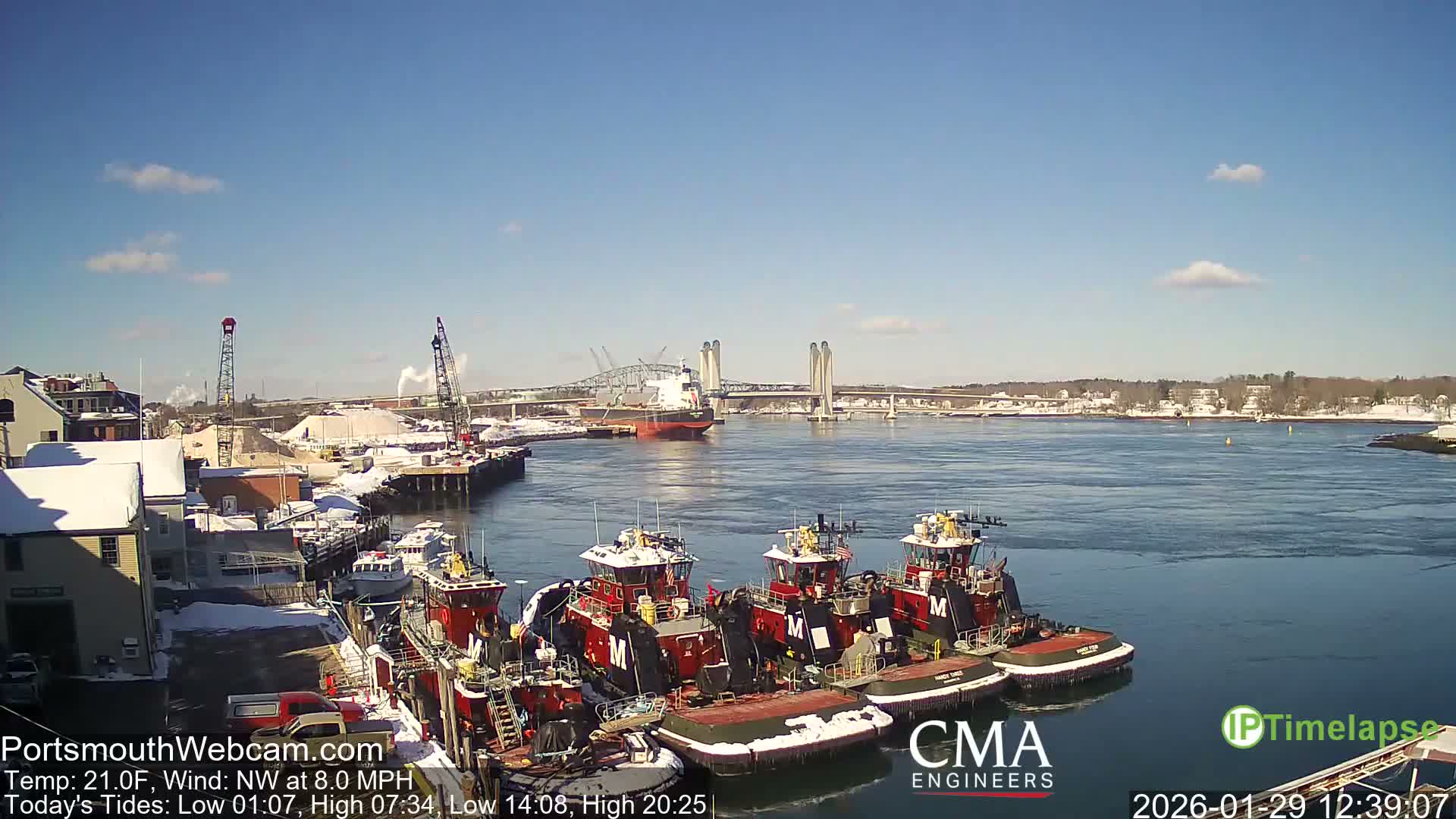 Old Harbor Tugboats & Shipping Live Cam -  Portsmouth, New Hampshire, USA