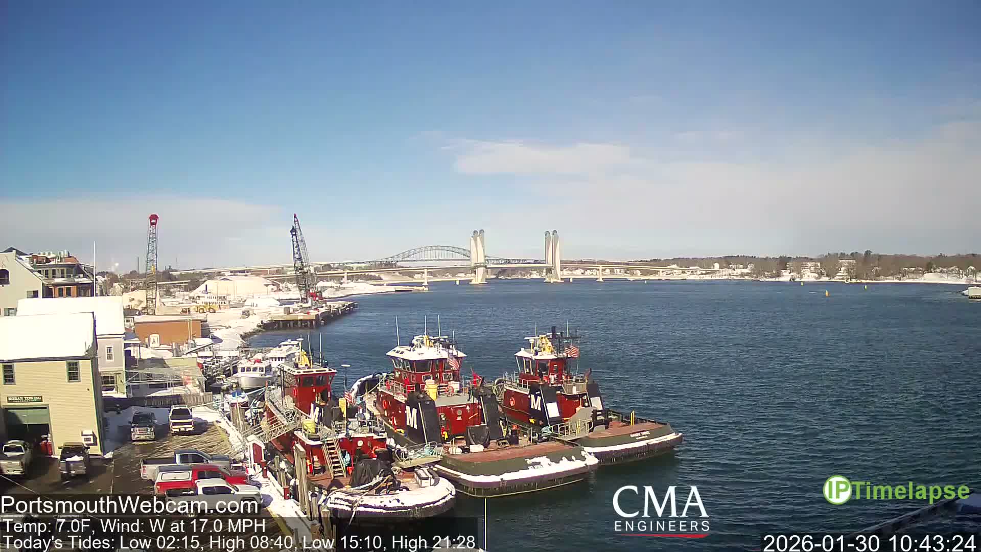 Old Harbor Tugboats & Shipping Live Cam -  Portsmouth, New Hampshire, USA