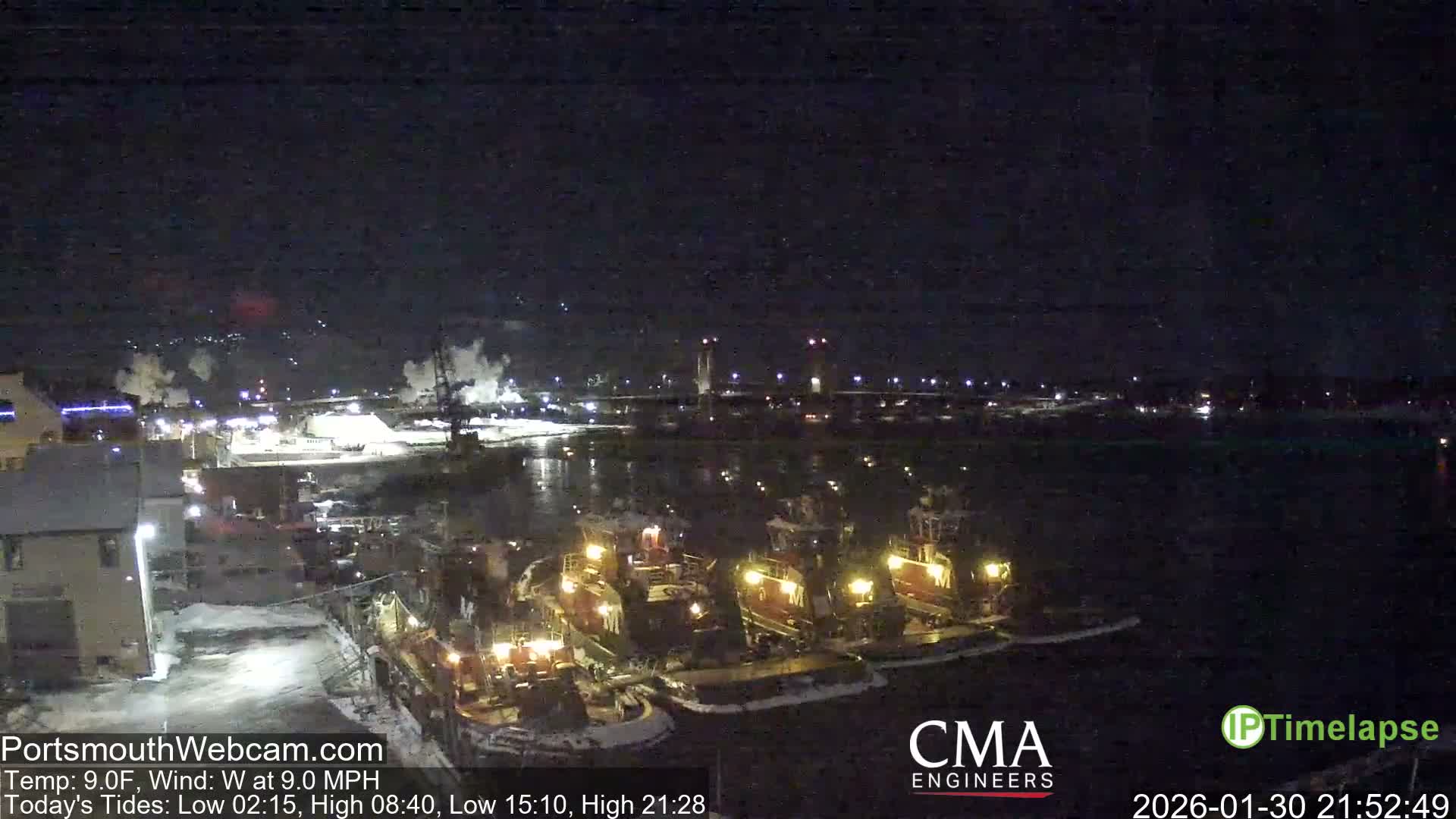 Old Harbor Tugboats & Shipping Live Cam -  Portsmouth, New Hampshire, USA