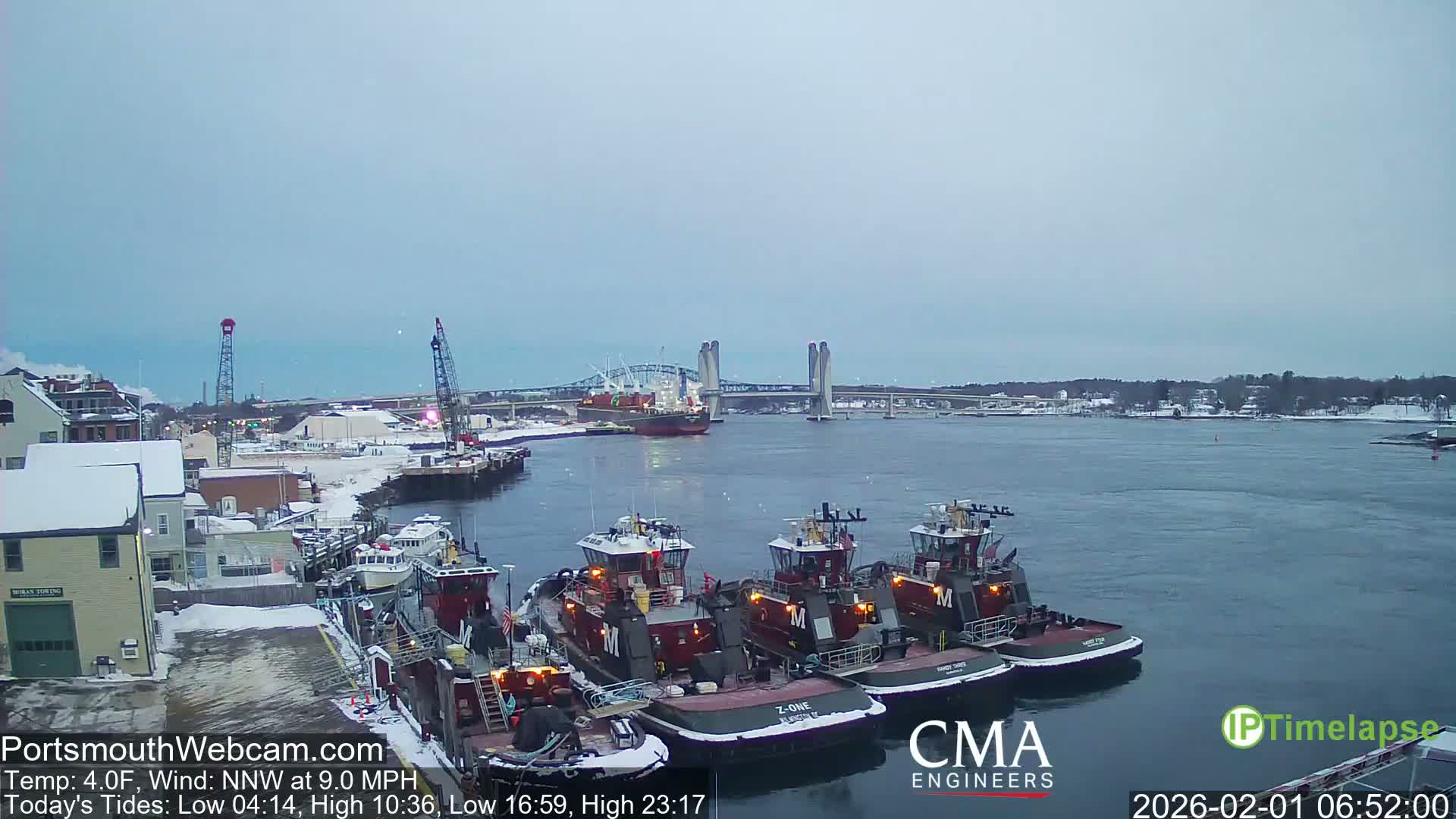 Old Harbor Tugboats & Shipping Live Cam -  Portsmouth, New Hampshire, USA