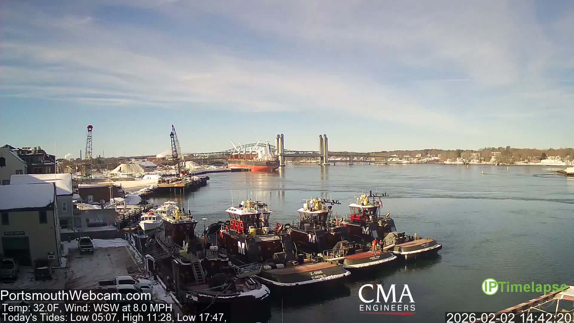 Old Harbor Tugboats & Shipping Live Cam -  Portsmouth, New Hampshire, USA